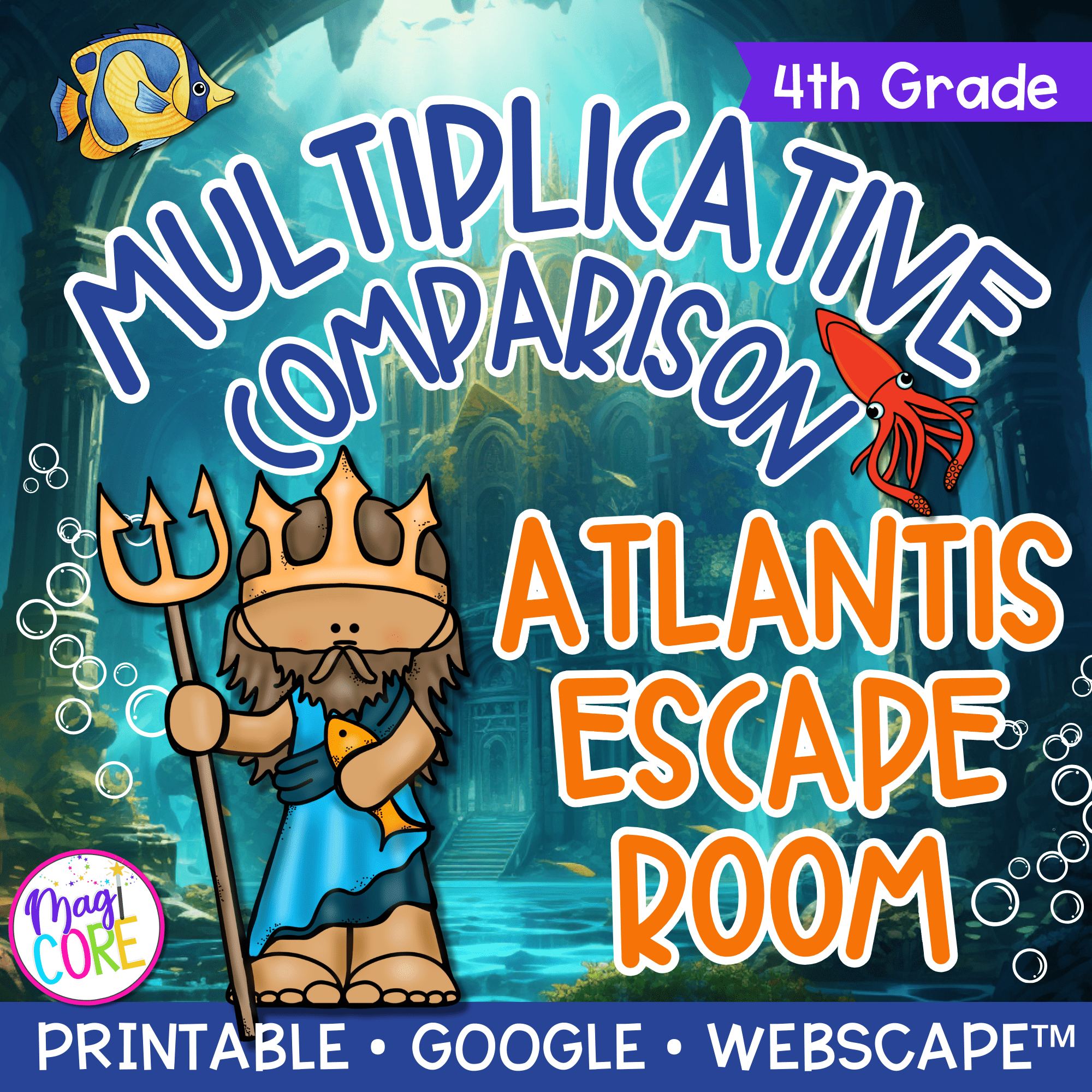 Multiplicative Comparison Atlantis Math Escape Room & Webscape™ - 4th Grade