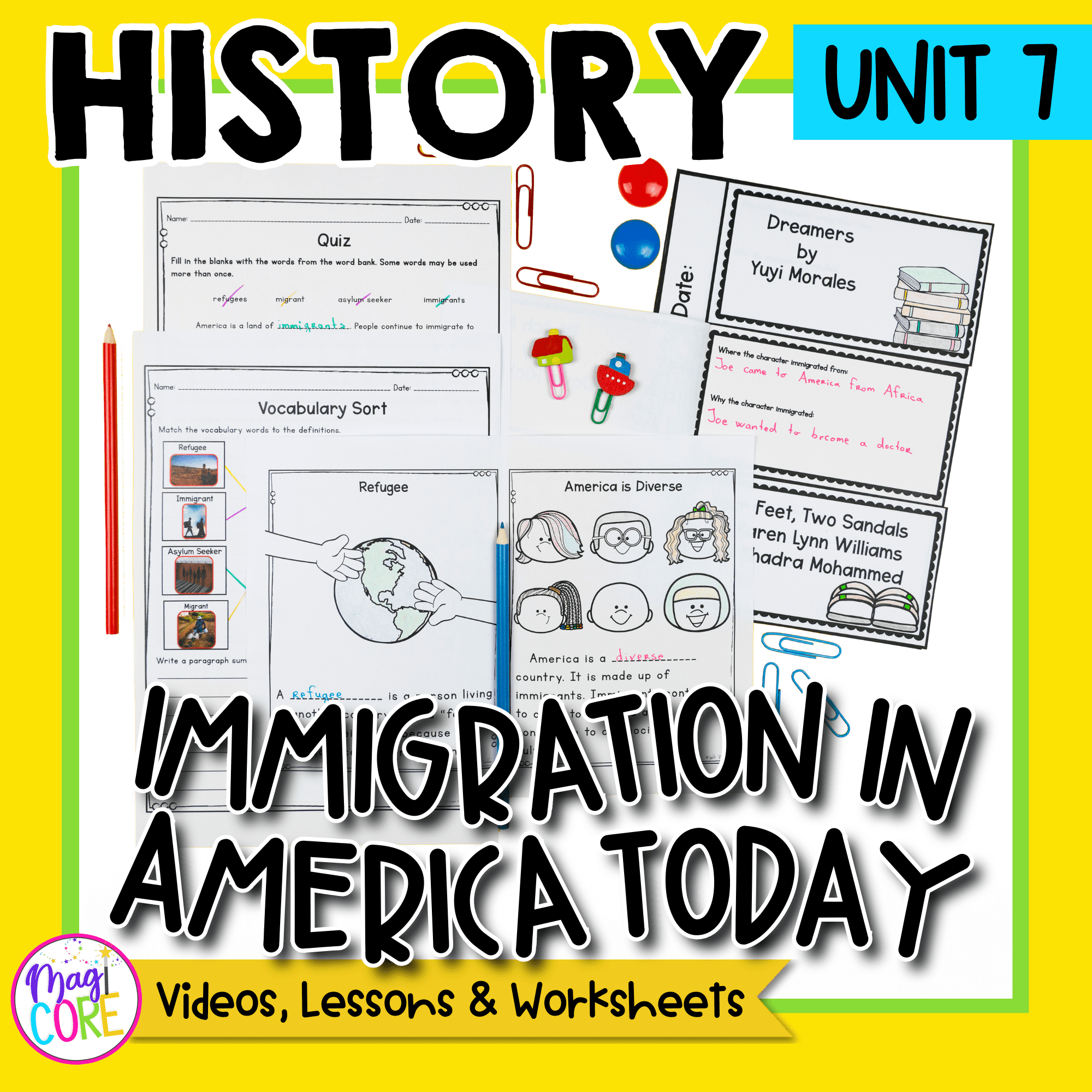 History Unit 7: Immigration in America Today Social Studies Lessons