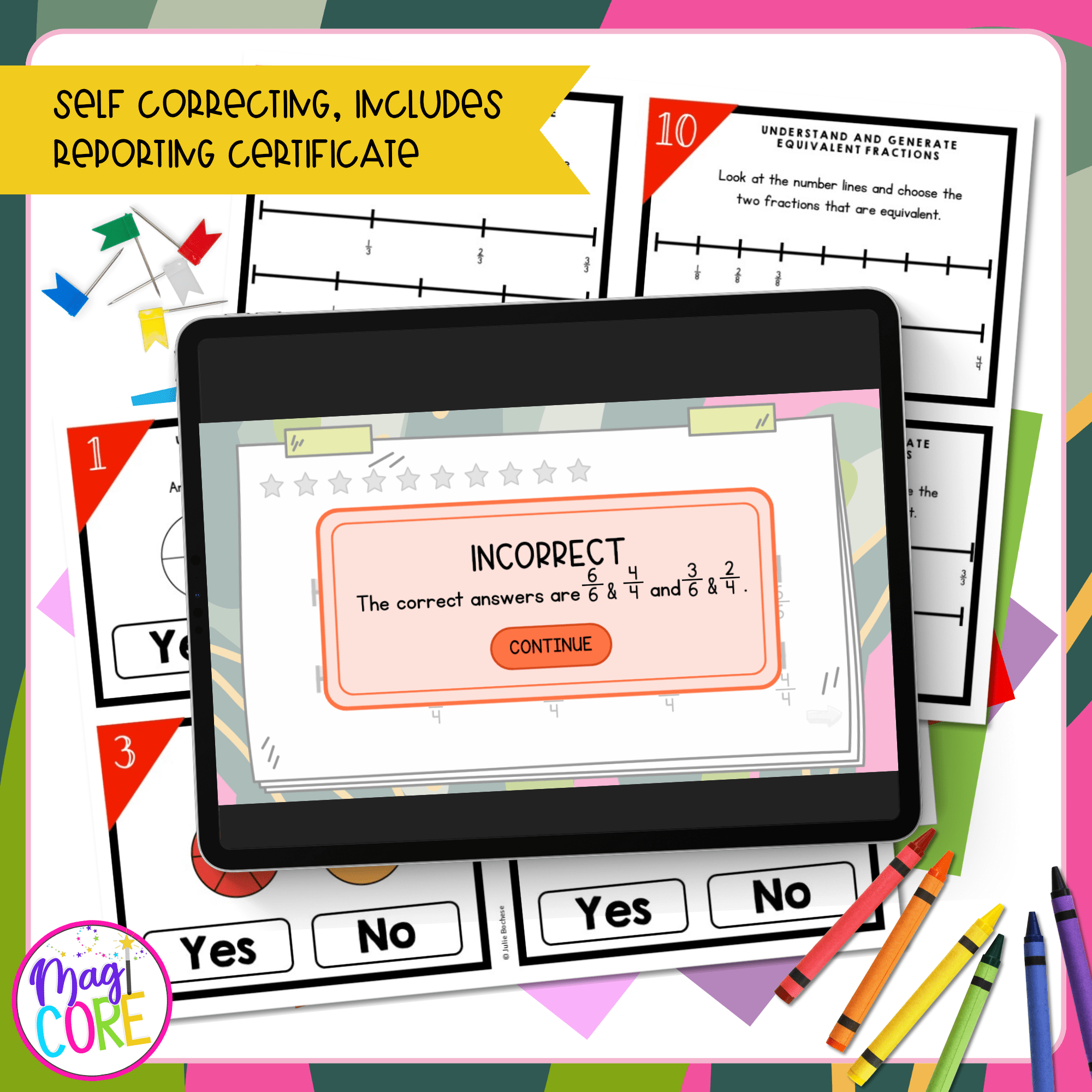 Equivalent Fractions - 3rd Grade Math Task Cards - 3.NF.A.3 - Image 3
