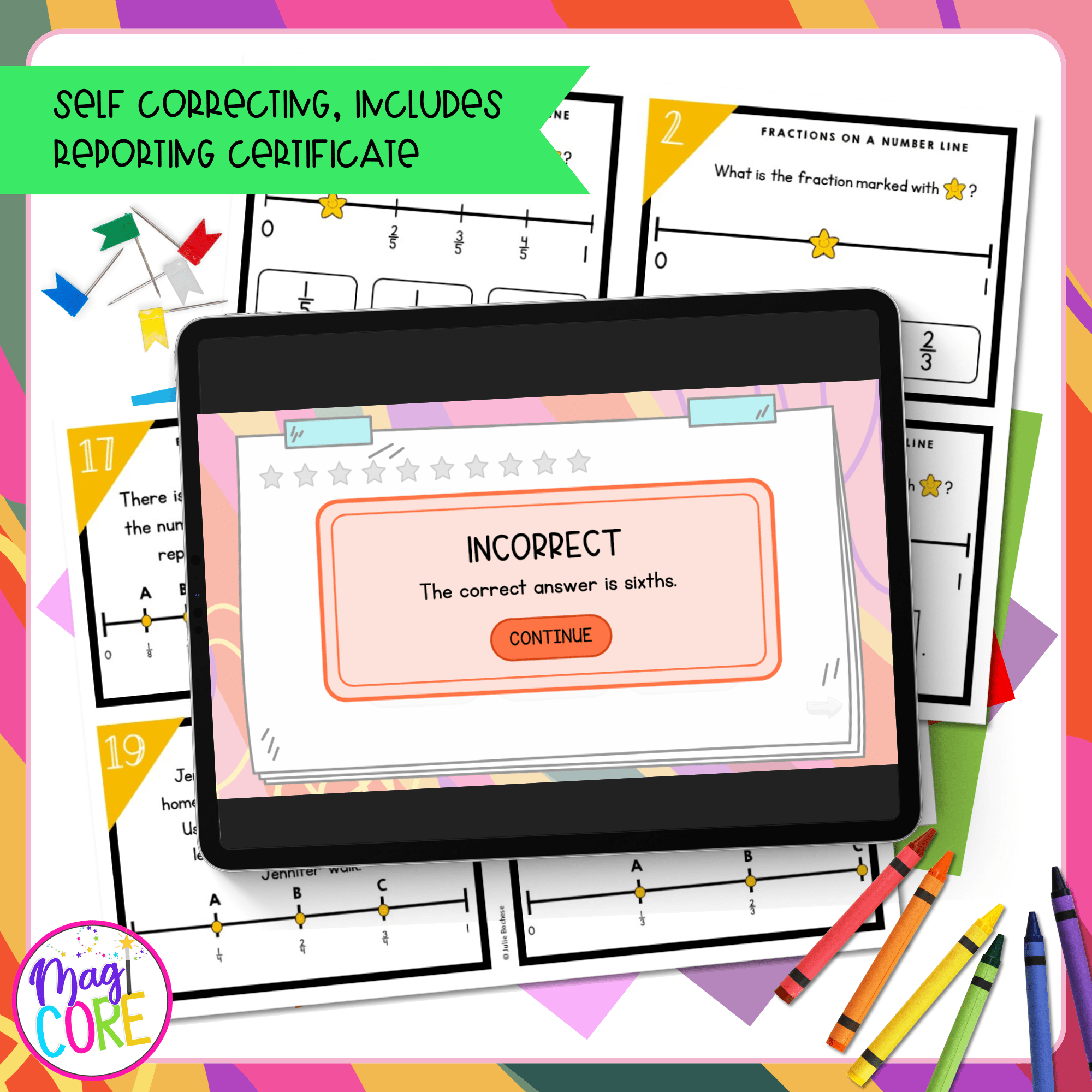 Fractions on a Number Line - 3rd Grade Math Task Cards - 3.NF.A.2 - Image 3