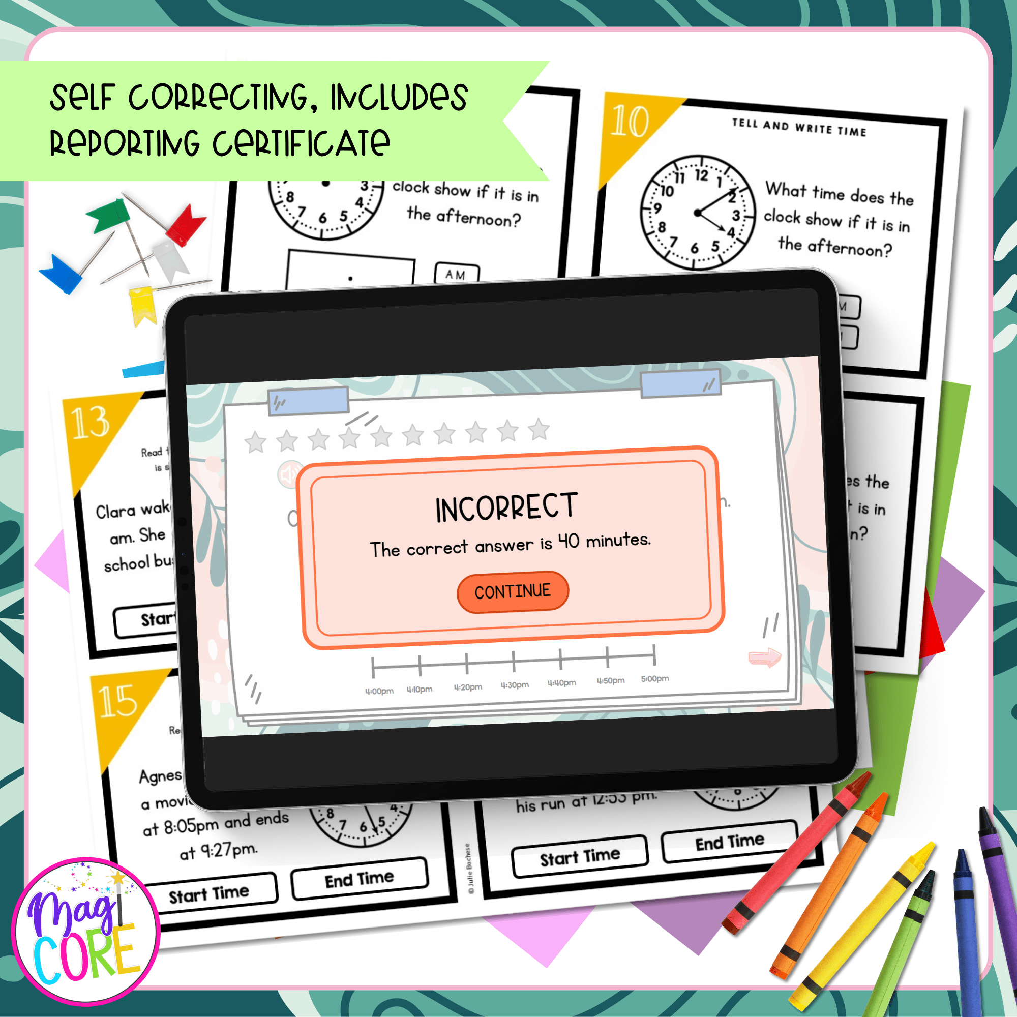 Tell & Write Time to the Nearest Minute - 3rd Grade Math Task Cards - 3.MD.A.1 - Image 3