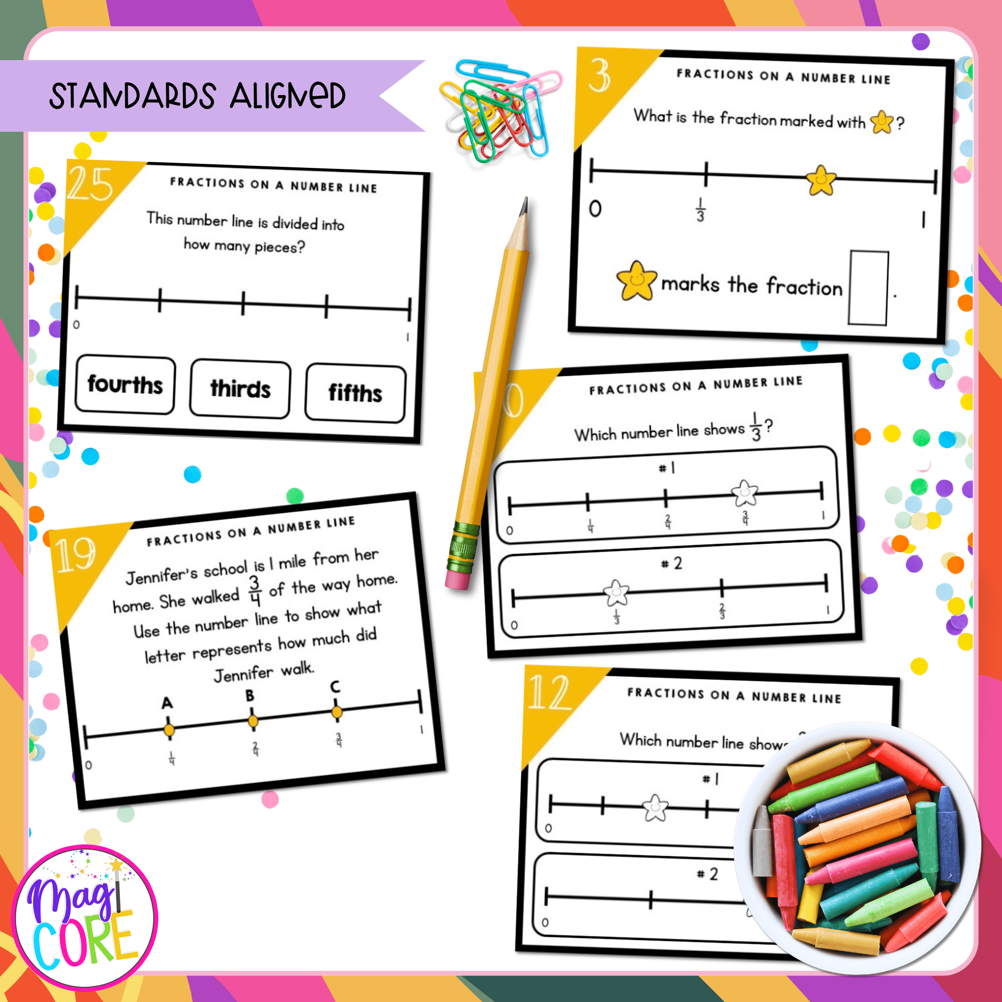 Fractions on a Number Line - 3rd Grade Math Task Cards - 3.NF.A.2 - Image 4