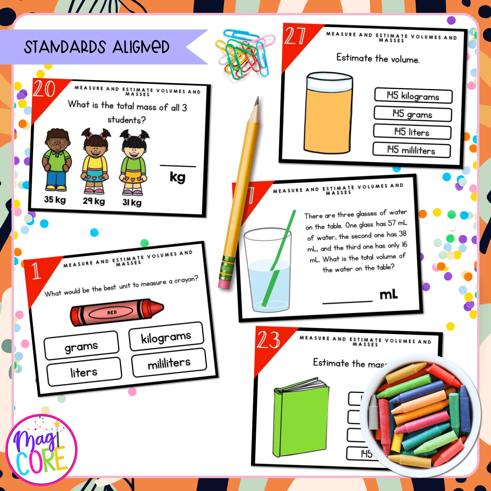Measure & Estimate Volumes & Masses - 3rd Grade Math Task Cards - 3.MD.A.2 - Image 4