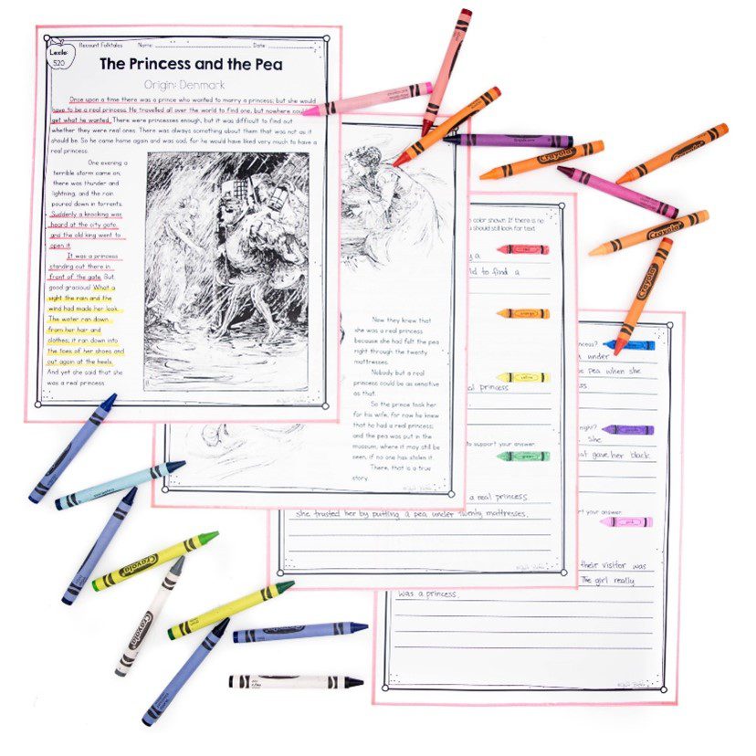 reading passages and question sets for showing teachers how to teach theme to students