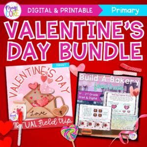 Valentine's Day Activity Bundle Kindergarten 1st Grade Virtual Field Trip & PBL