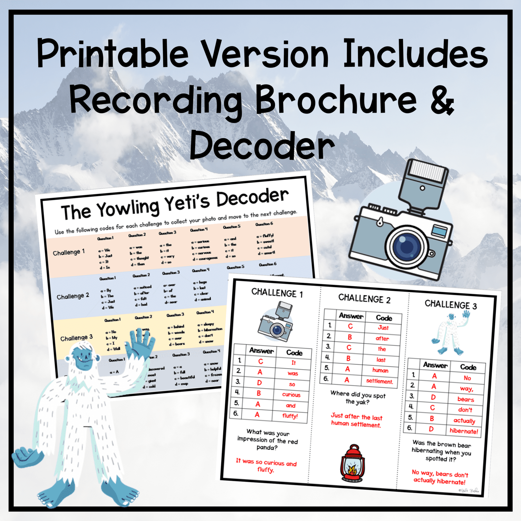 Winter Escape Room & Webscape Bundle 2nd 3rd Grade Digital Printable Activities - Image 16
