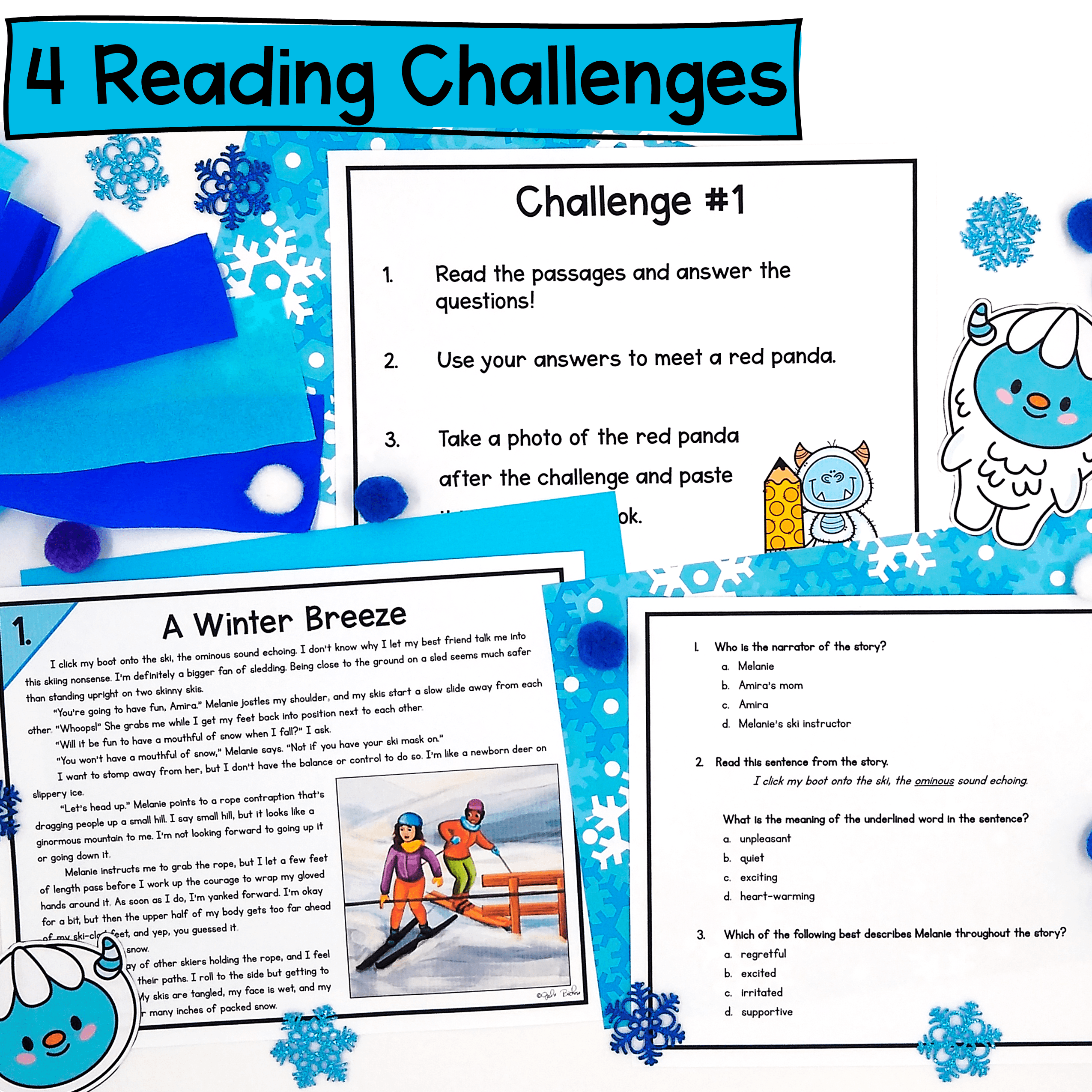 Yeti Winter Reading Comprehension Escape Room 2nd 3rd Grade Digital Activity - Image 2
