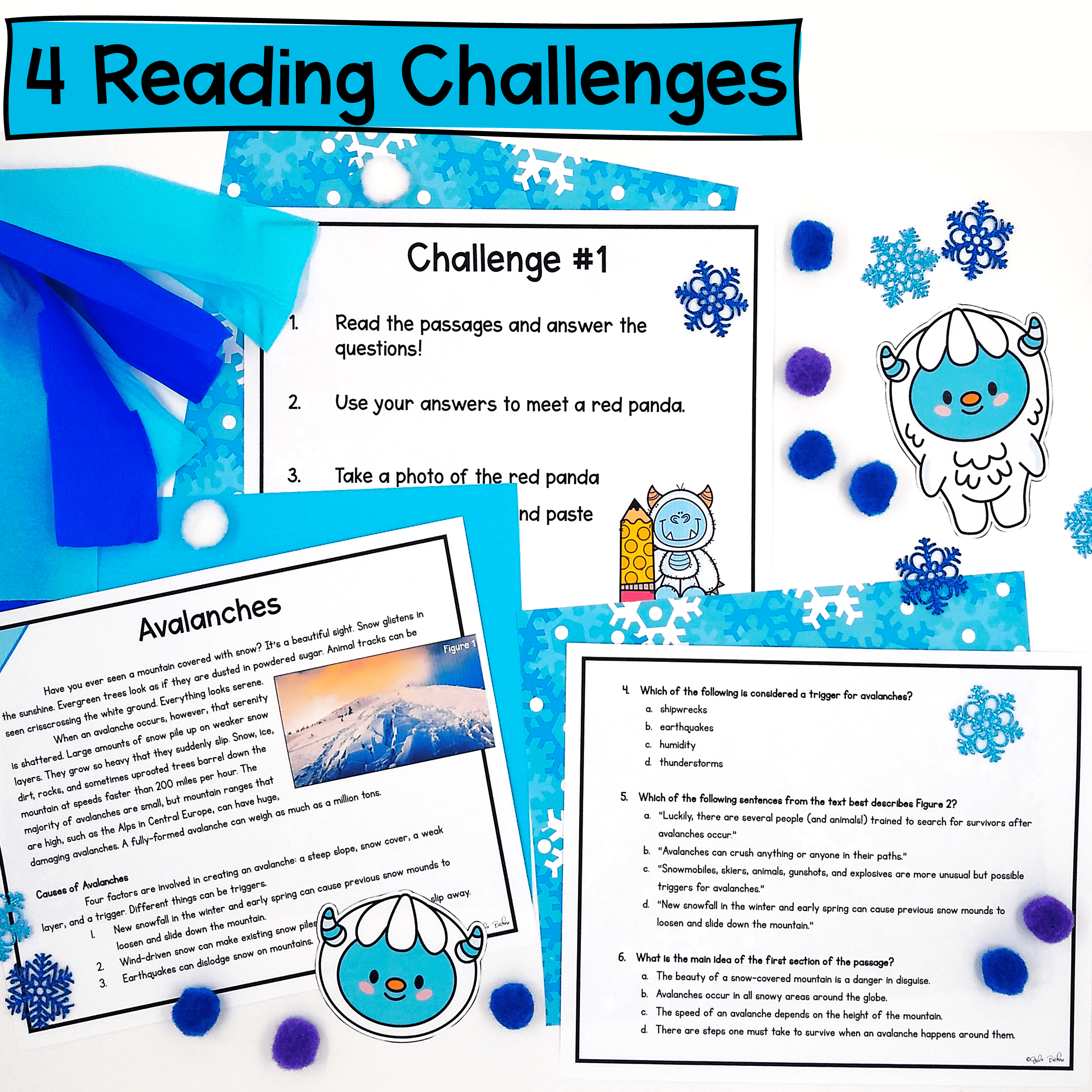 Yeti Winter Reading Comprehension Escape Room 4th 5th Grade Digital Activity - Image 2