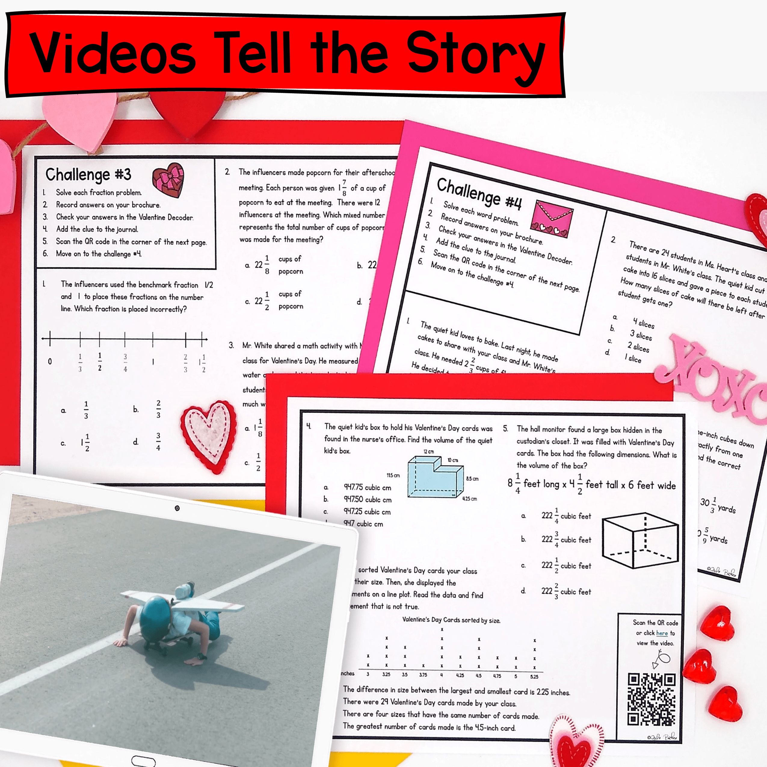 5th Grade Math Review The Case of Missing Valentines Day Escape Room & Webscape - Image 3