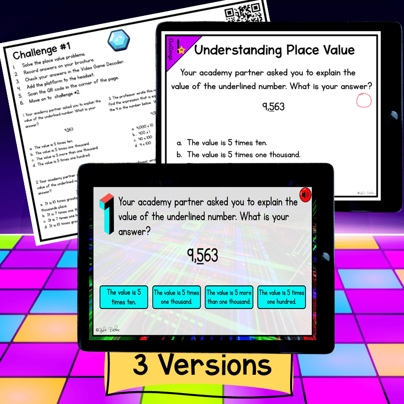 Place Value Math Video Game Escape Room & Webscape™ 4th Grade Patterns Rounding - Image 4