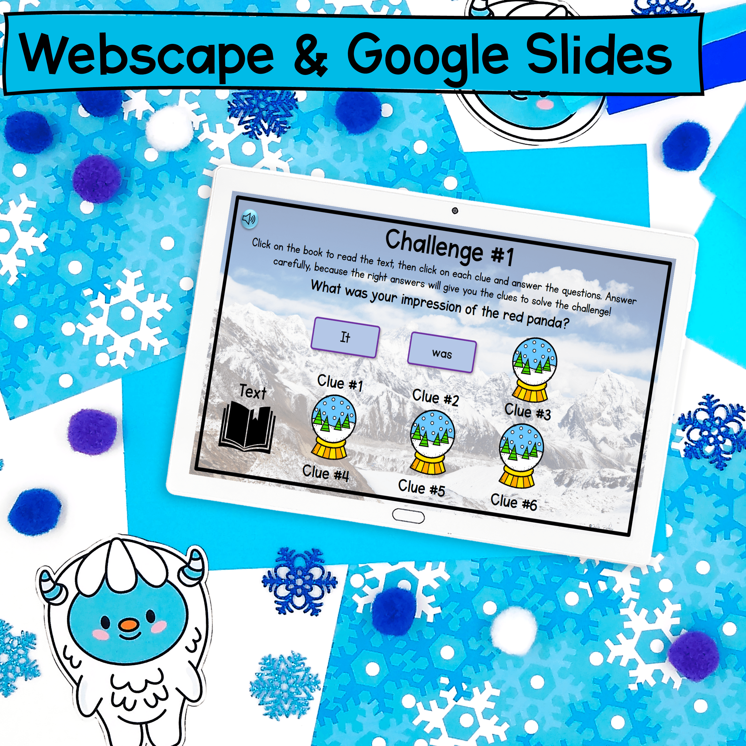 Yeti Winter Reading Comprehension Escape Room 4th 5th Grade Digital Activity - Image 4