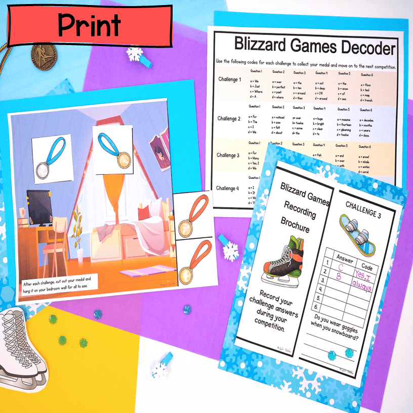 Winter Sports Reading Comprehension Escape Room & Webscape 4th 5th Grade Passage - Image 5