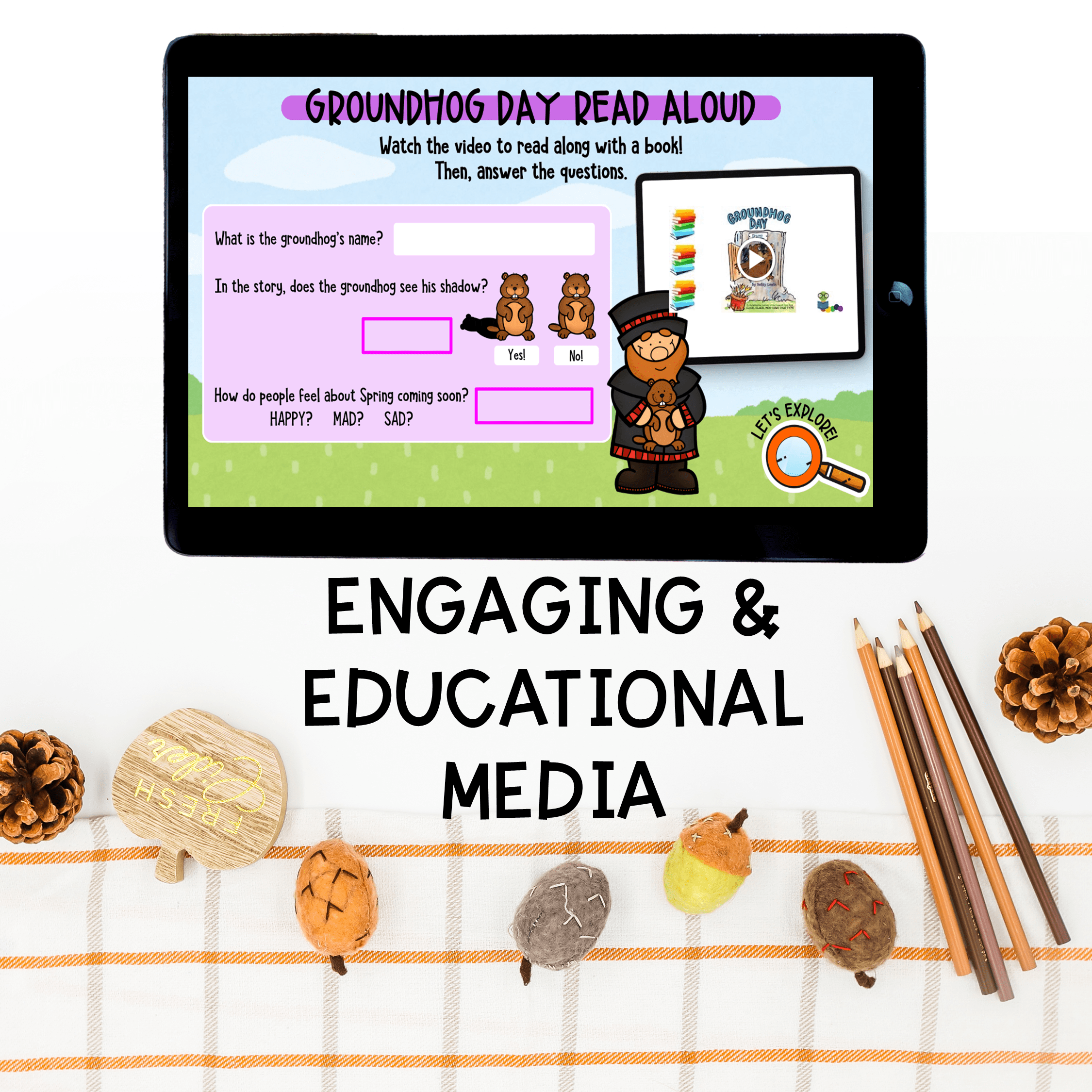 Groundhog Day Virtual Field Trip Digital Resource Activity K-1st Grade Shadows - Image 6