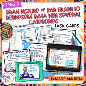 Draw Picture & Bar Graph - 3rd Grade Math Task Cards - 3.MD.B.3