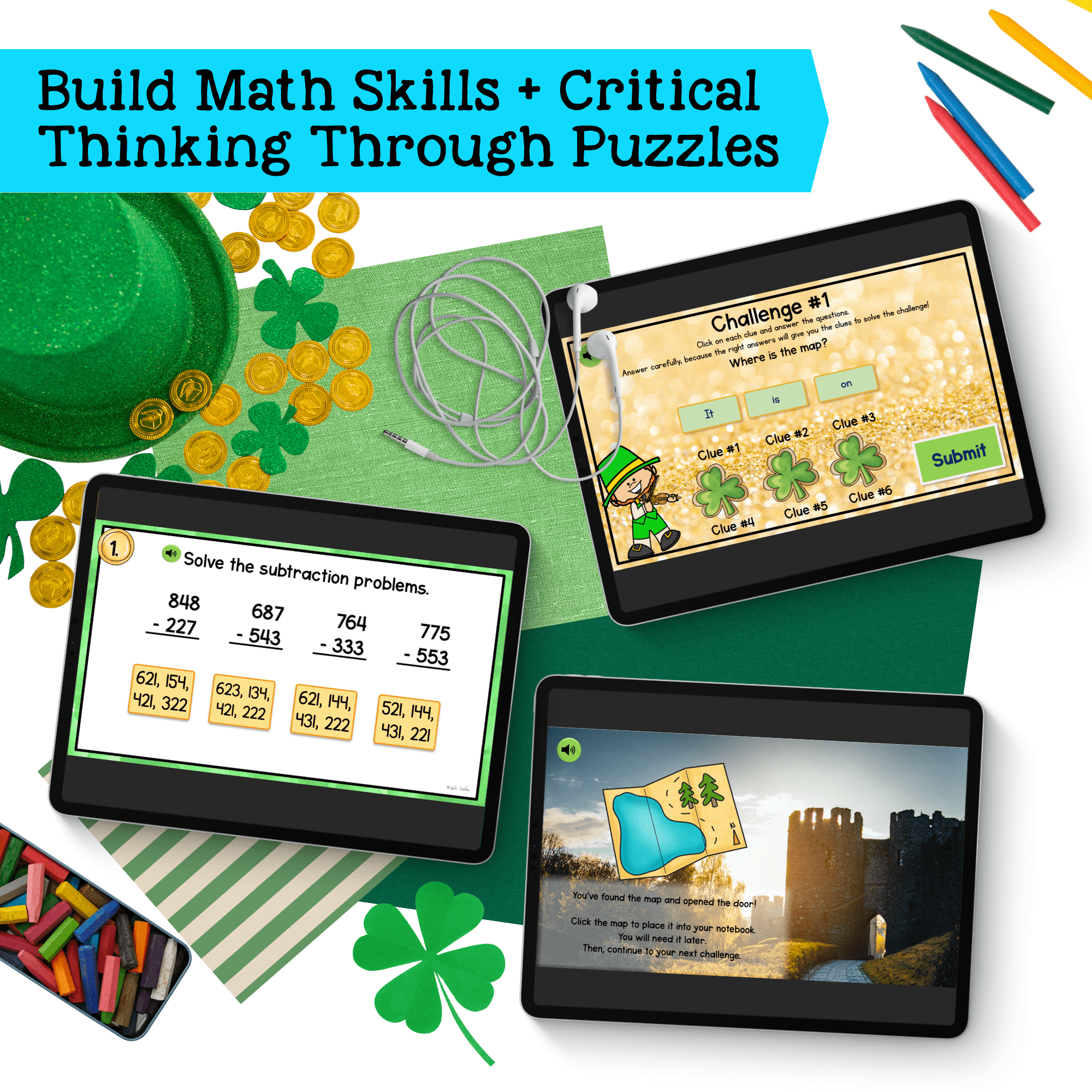 Holiday Math Escape Room Bundle 3rd Grade Printable Digital Christmas Activities - Image 4