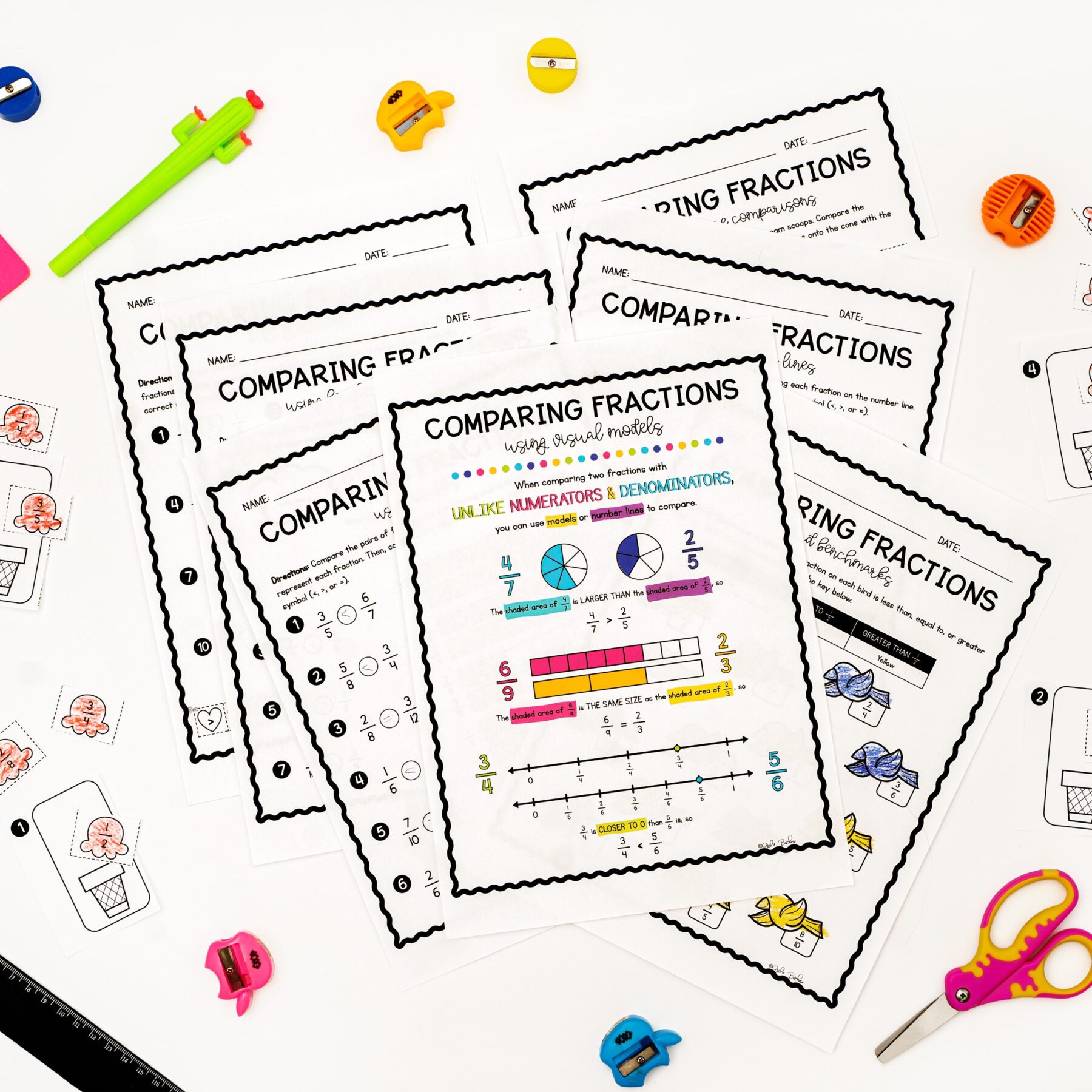 Comparing Fractions - 4th Grade Math - Print & Digital 4.NF.A.2 - Image 2