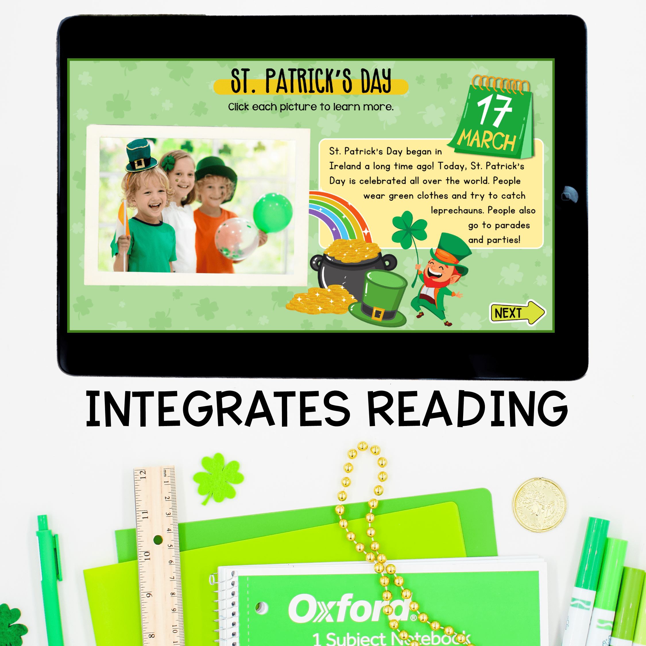 St Patrick's Day Virtual Field Trip Digital Resource Activity K & 1st Grade ELA - Image 3