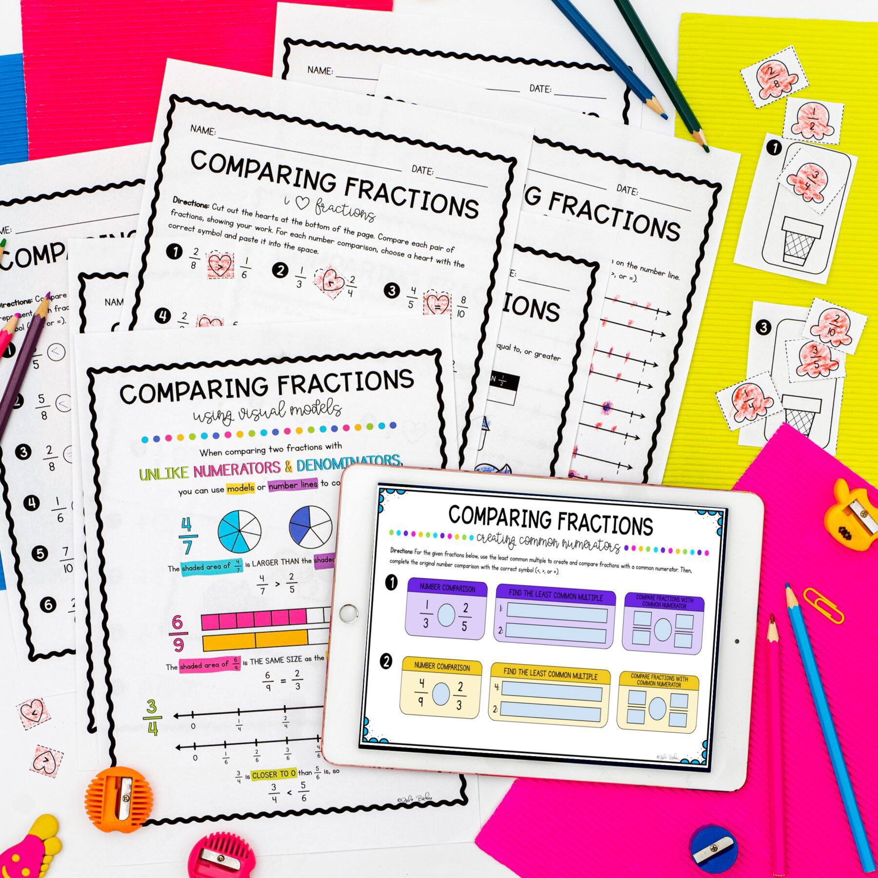 Comparing Fractions - 4th Grade Math - Print & Digital 4.NF.A.2 - Image 4