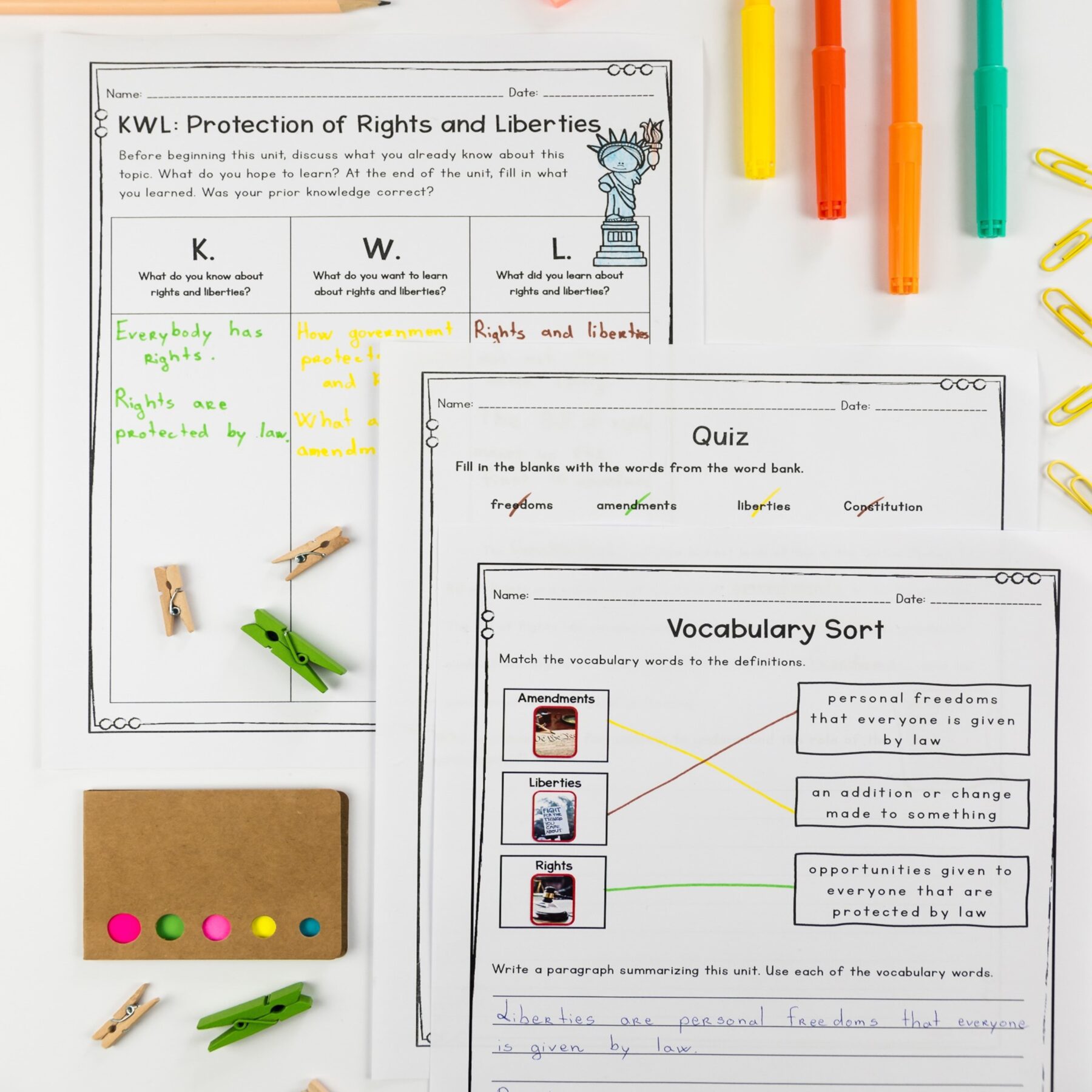Civics & Government Unit 2: Protection of Rights & Liberties Social Studies - Image 7