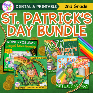 St. Patrick's Day Bundle - 2nd Grade - Escape Rooms, VFT, & PBL