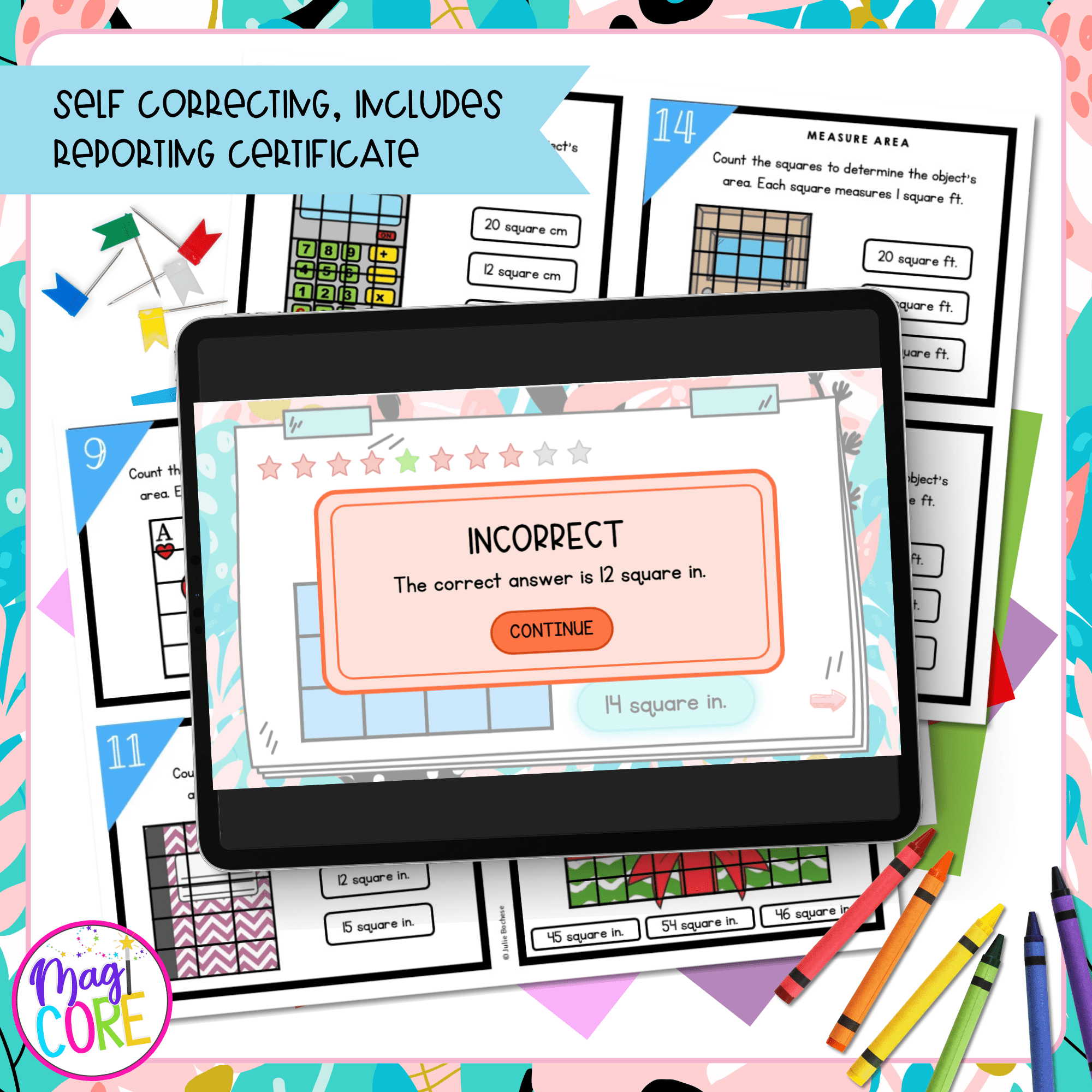 Measure Areas by Counting Unit Squares - 3rd Grade Task Cards - 3.MD.C.6 - Image 3