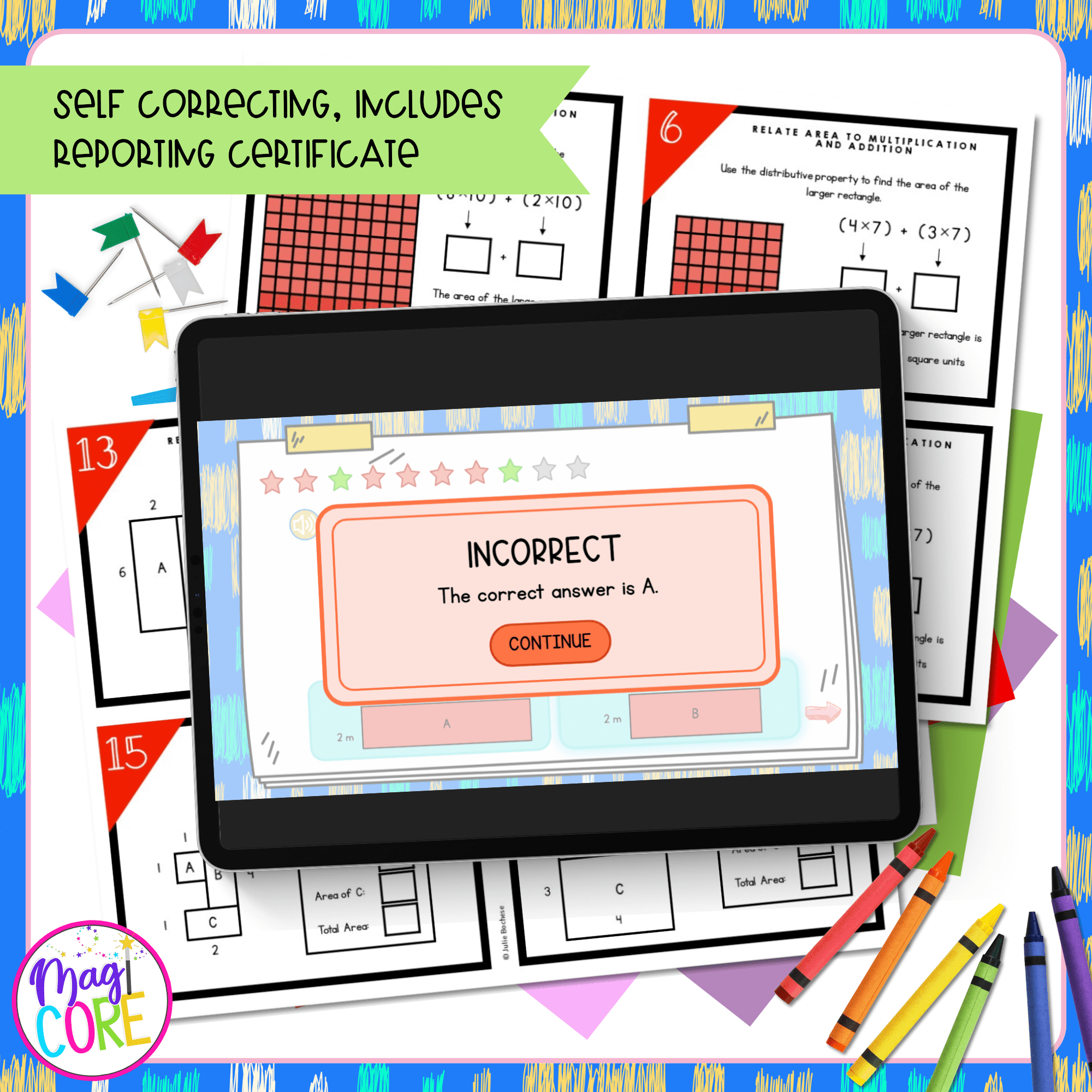 Relate Area to Multiplication and Addition - 3rd Grade Math Task Cards 3.MD.C.7 - Image 3