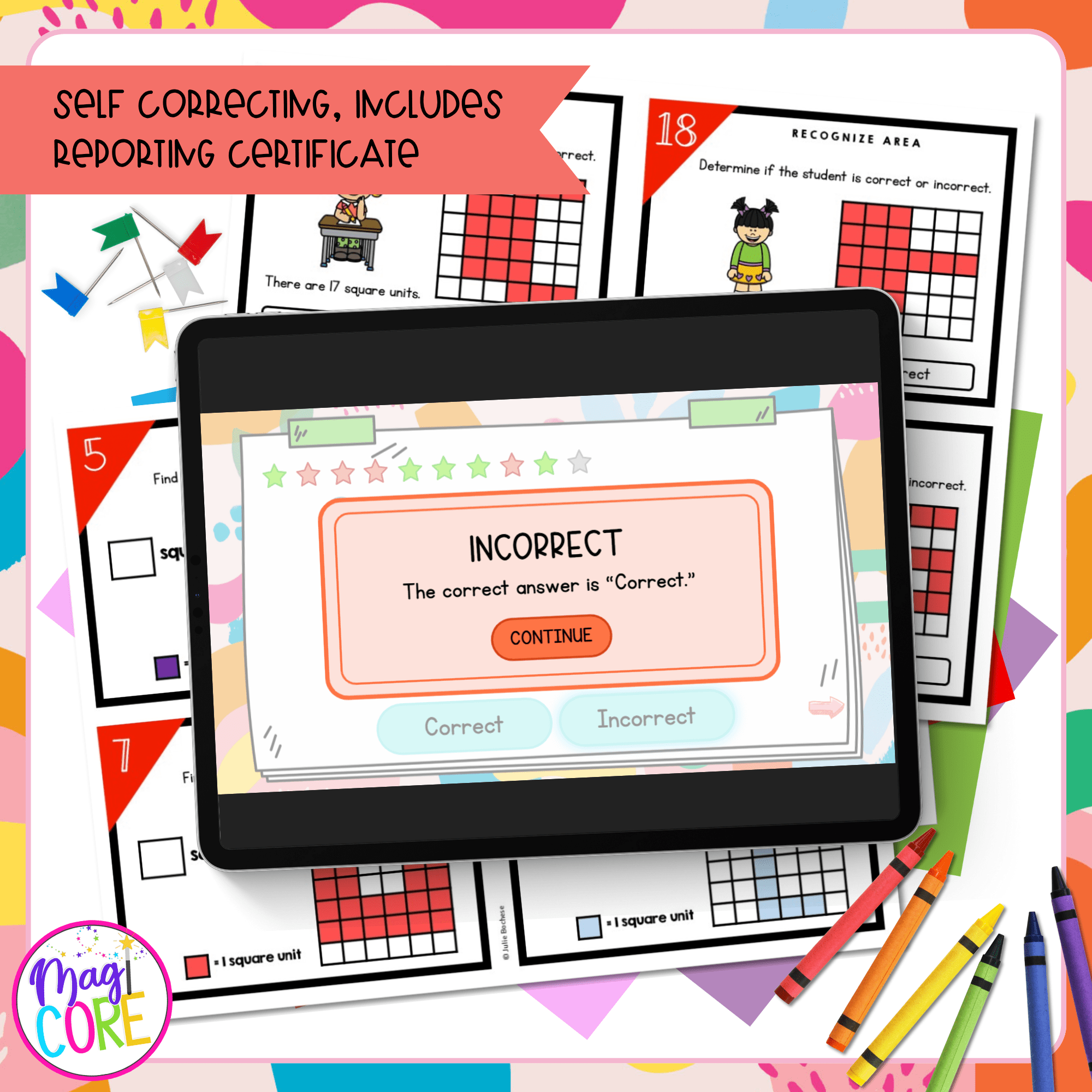 Recognize Area as an Attribute of Plane Figures - 3rd Grade Task Cards 3.MD.C.5 - Image 3