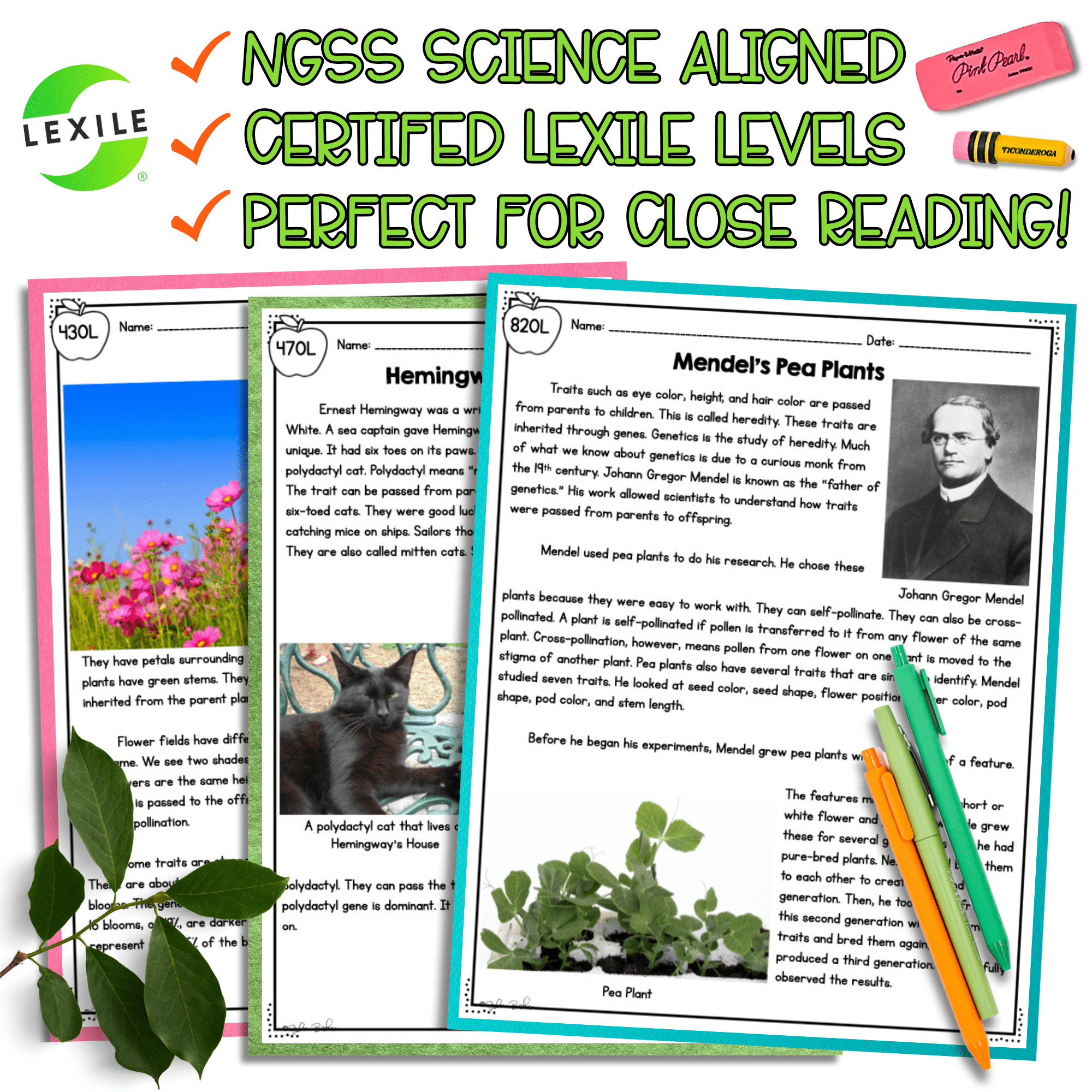 Inherited Traits NGSS 3-LS3-1 Science Differentiated Reading Passages - Image 4
