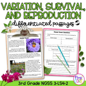 Variation, Survival, & Reproduction NGSS 3-LS4-2 Science Differentiated Passages