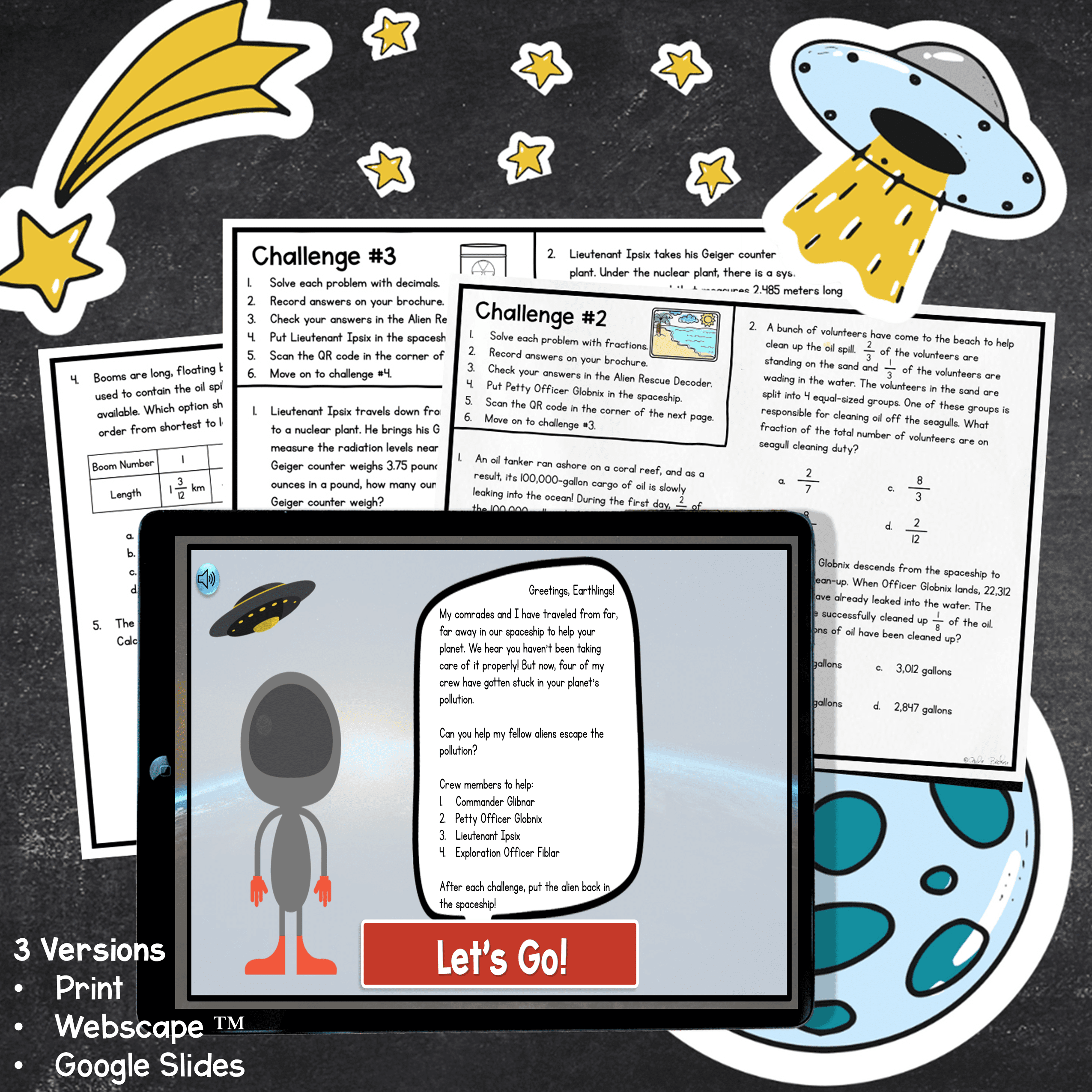 Earth Day Alien 5th Grade Math Review Escape Room & Webscape Digital Activity - Image 2