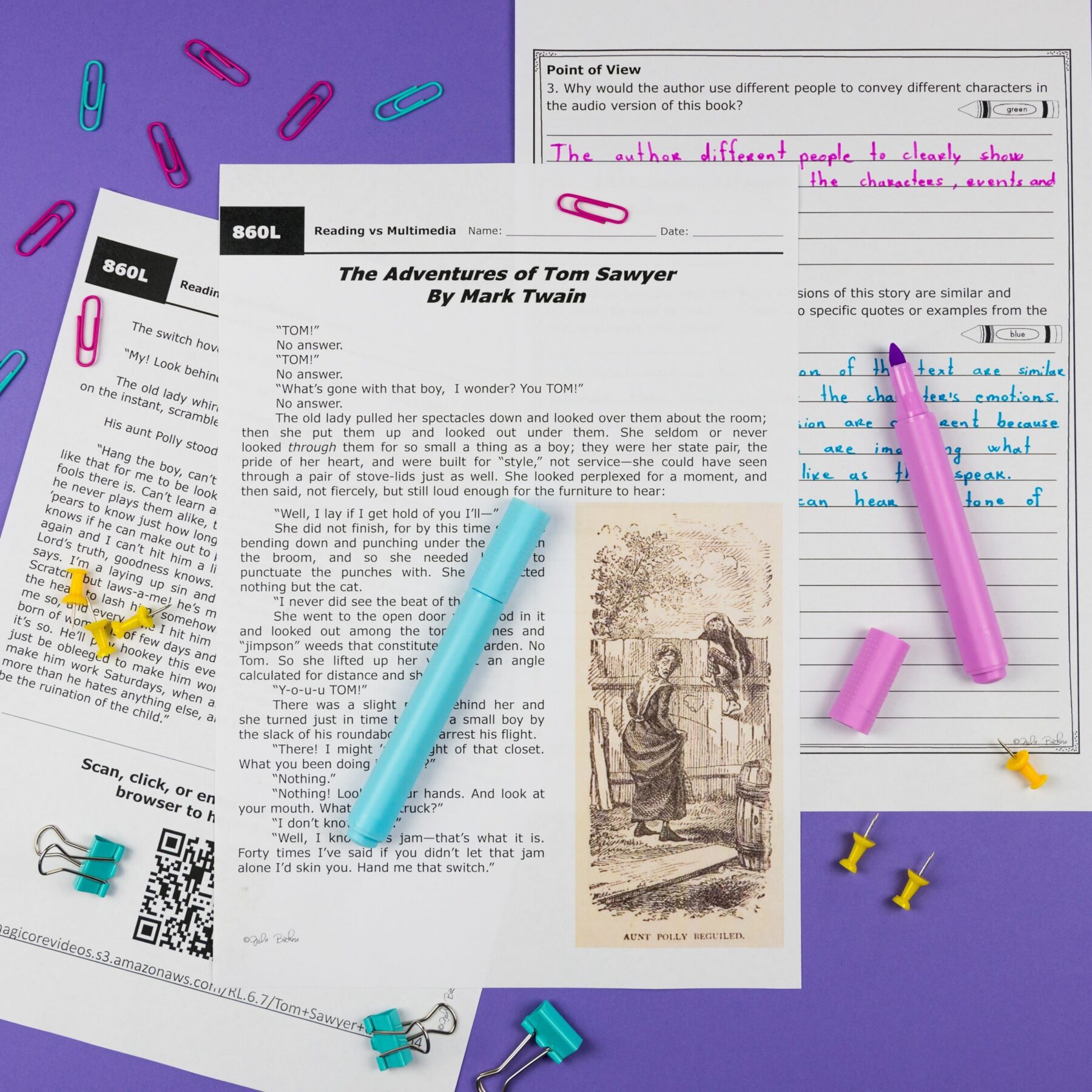 Compare Reading & Multimedia - 6th Grade Reading Comprehension Passages RL.6.7 - Image 3