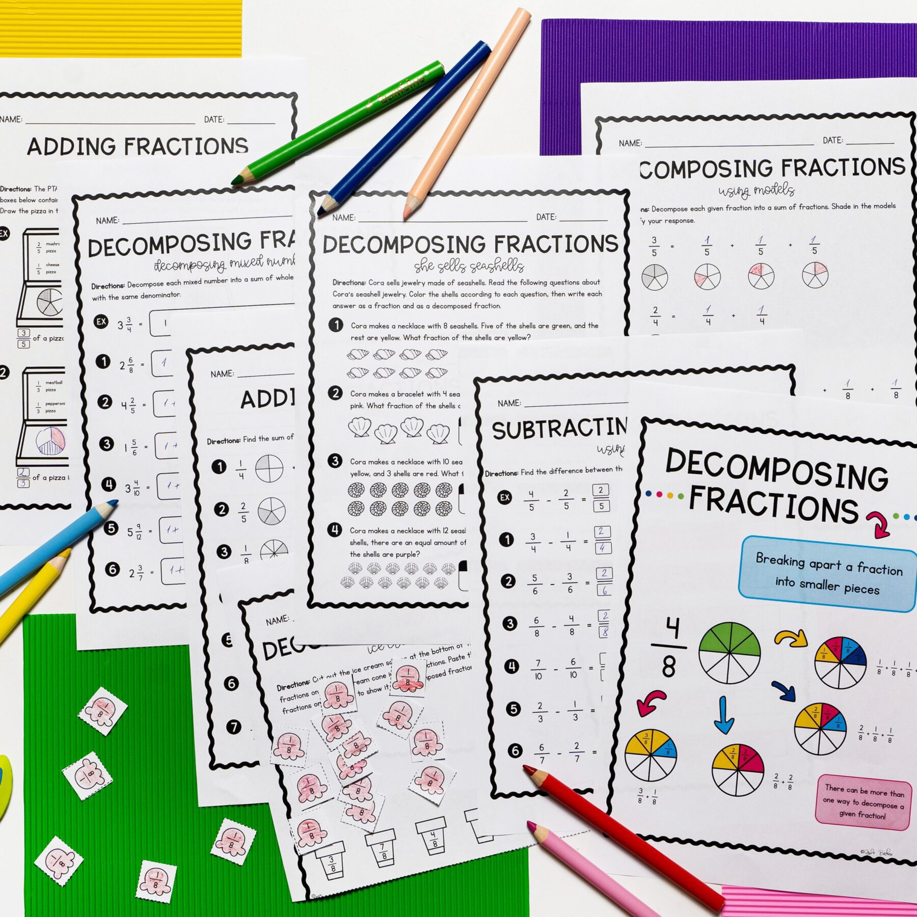 Adding and Subtracting Fractions - 4th Grade Math - Print & Digital 4.NF.B.3 - Image 3