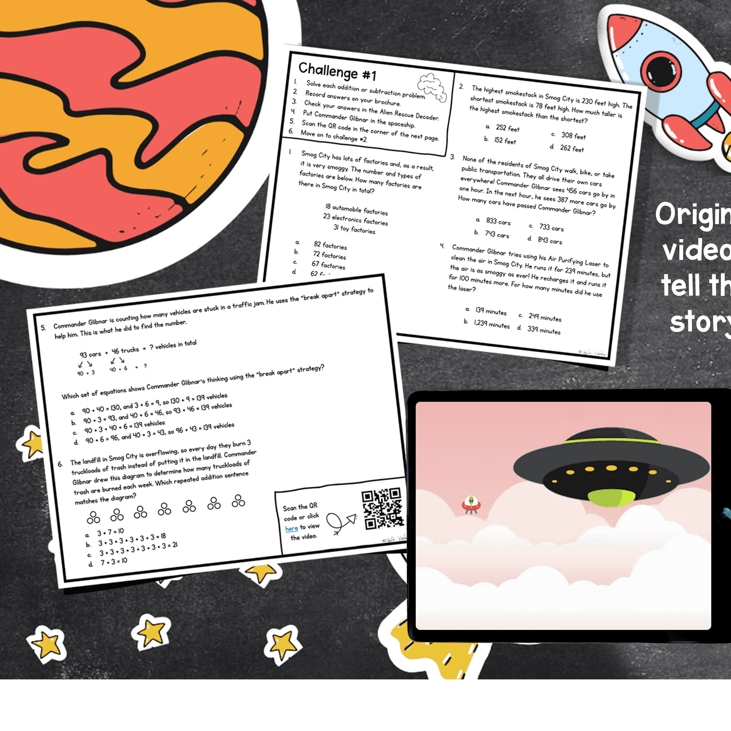 Earth Day Alien 2nd Grade Math Review Escape Room & Webscape Digital Activities - Image 3