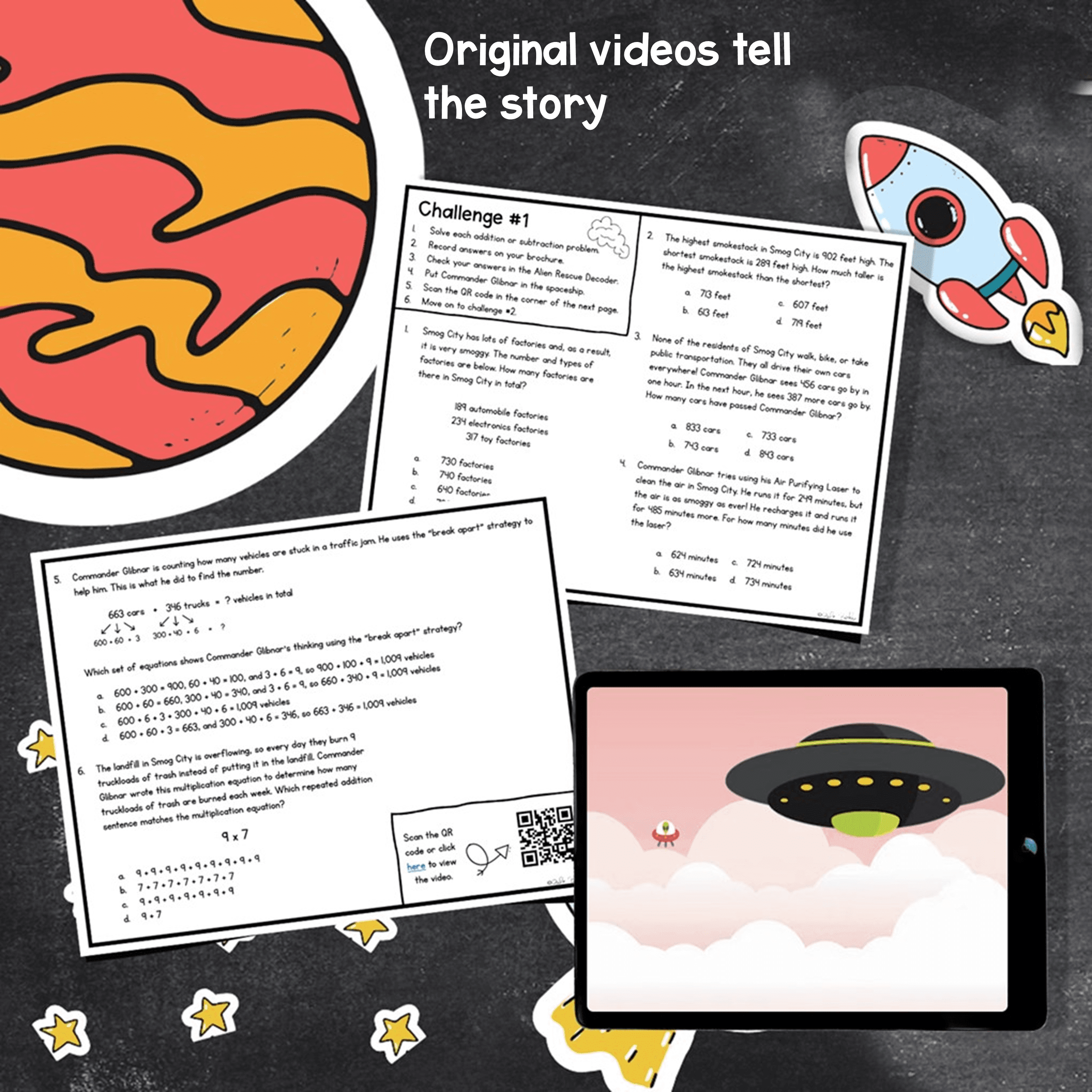 Earth Day Alien 3rd Grade Math Review Escape Room & Webscape Digital Activities - Image 3