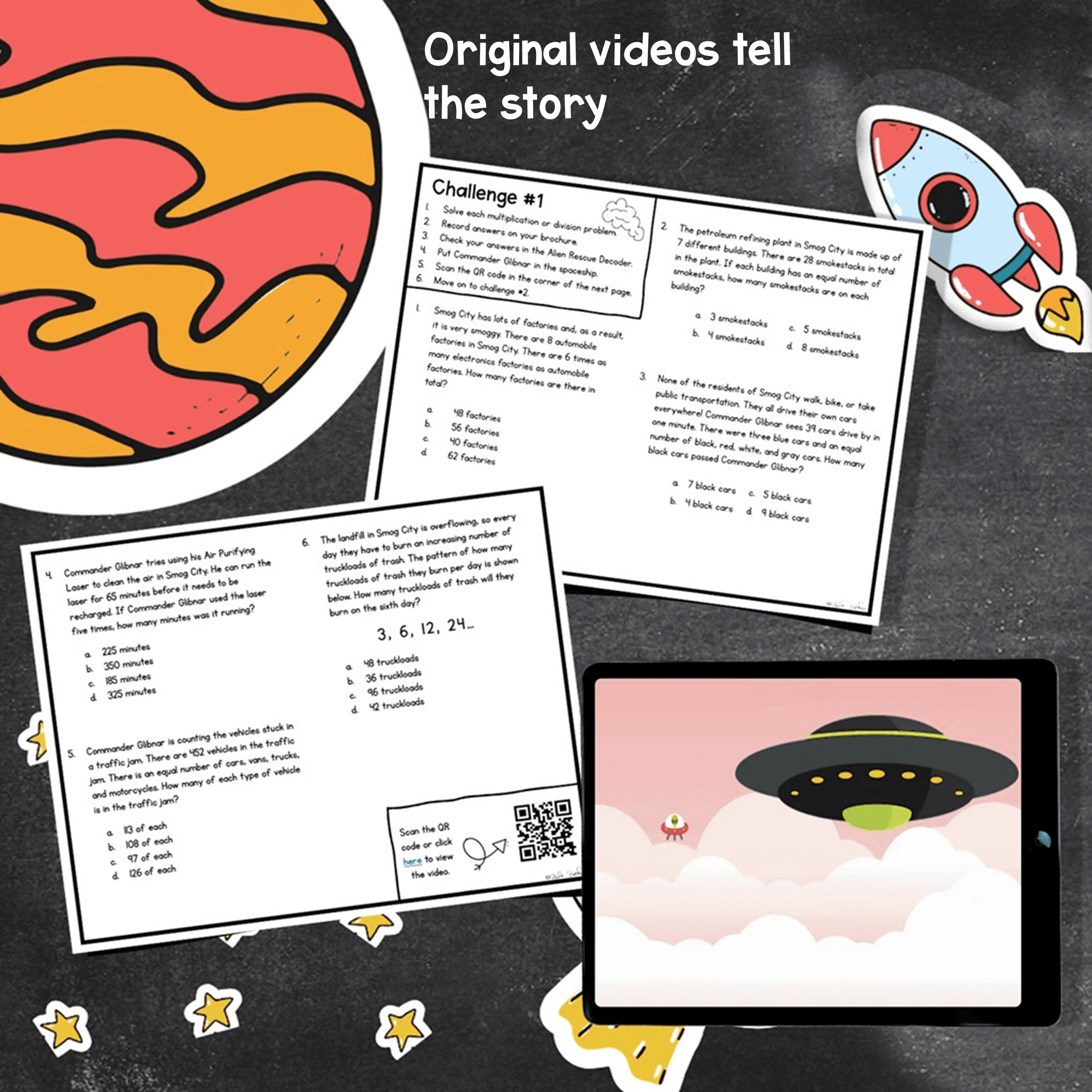 Earth Day Alien 4th Grade Math Review Escape Room & Webscape Digital Activity - Image 3