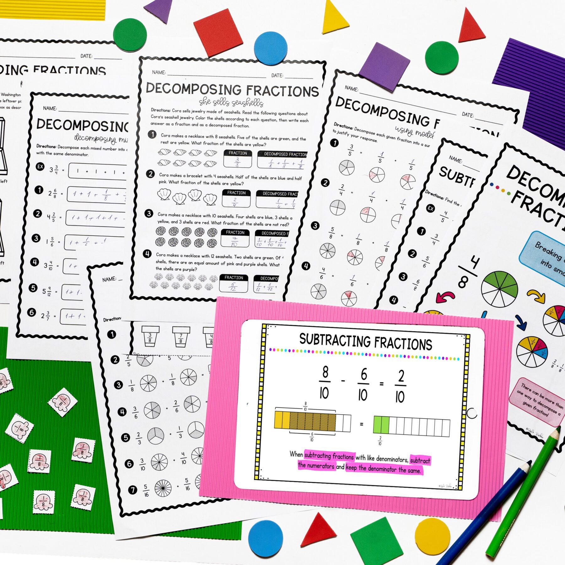 Adding and Subtracting Fractions - 4th Grade Math - Print & Digital 4.NF.B.3 - Image 4