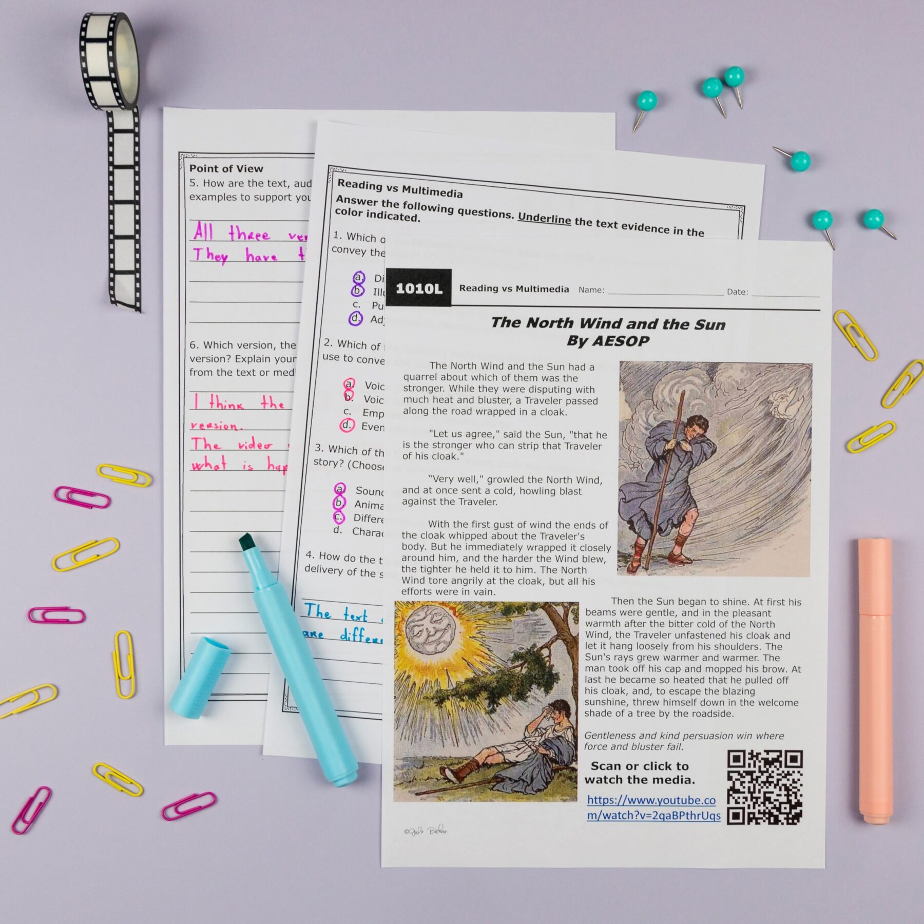 Compare Reading & Multimedia - 6th Grade Reading Comprehension Passages RL.6.7 - Image 4