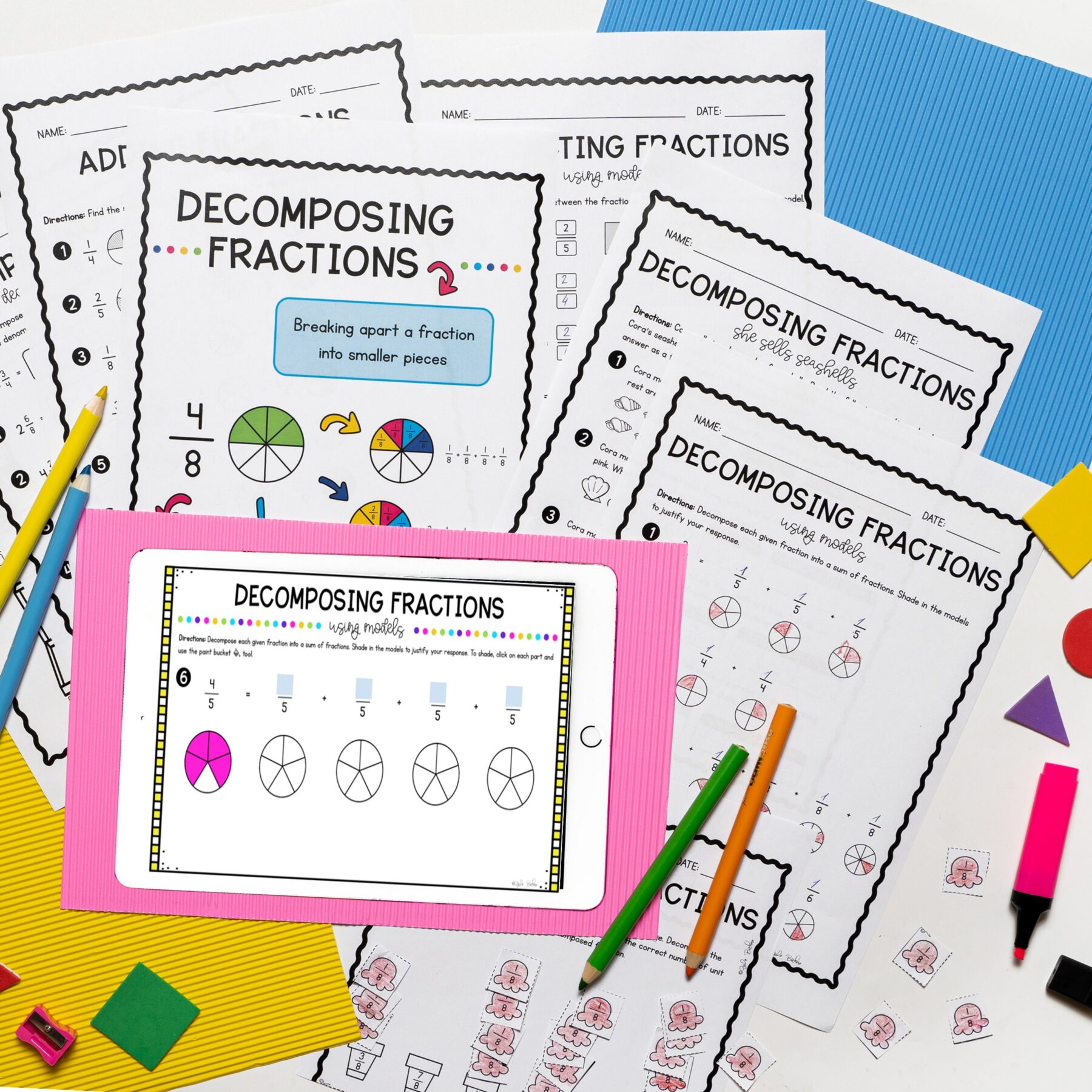 Adding and Subtracting Fractions - 4th Grade Math - Print & Digital 4.NF.B.3 - Image 5