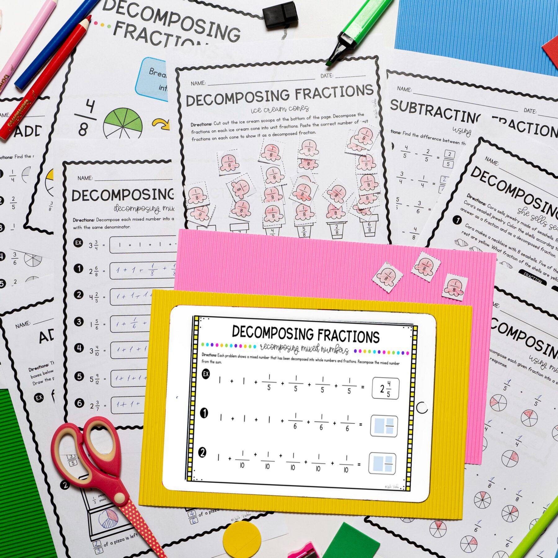 Adding and Subtracting Fractions - 4th Grade Math - Print & Digital 4.NF.B.3 - Image 6