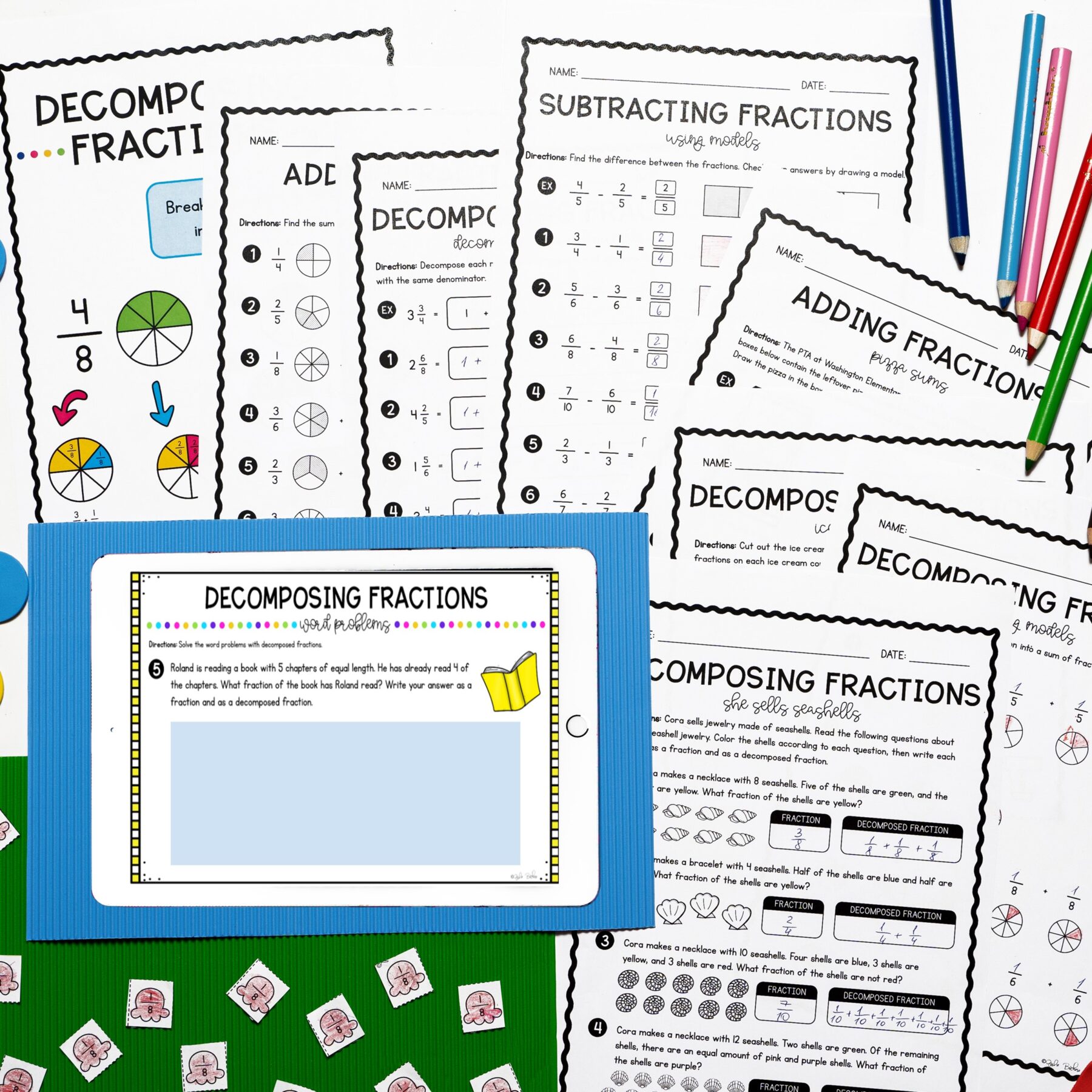 Adding and Subtracting Fractions - 4th Grade Math - Print & Digital 4.NF.B.3 - Image 7
