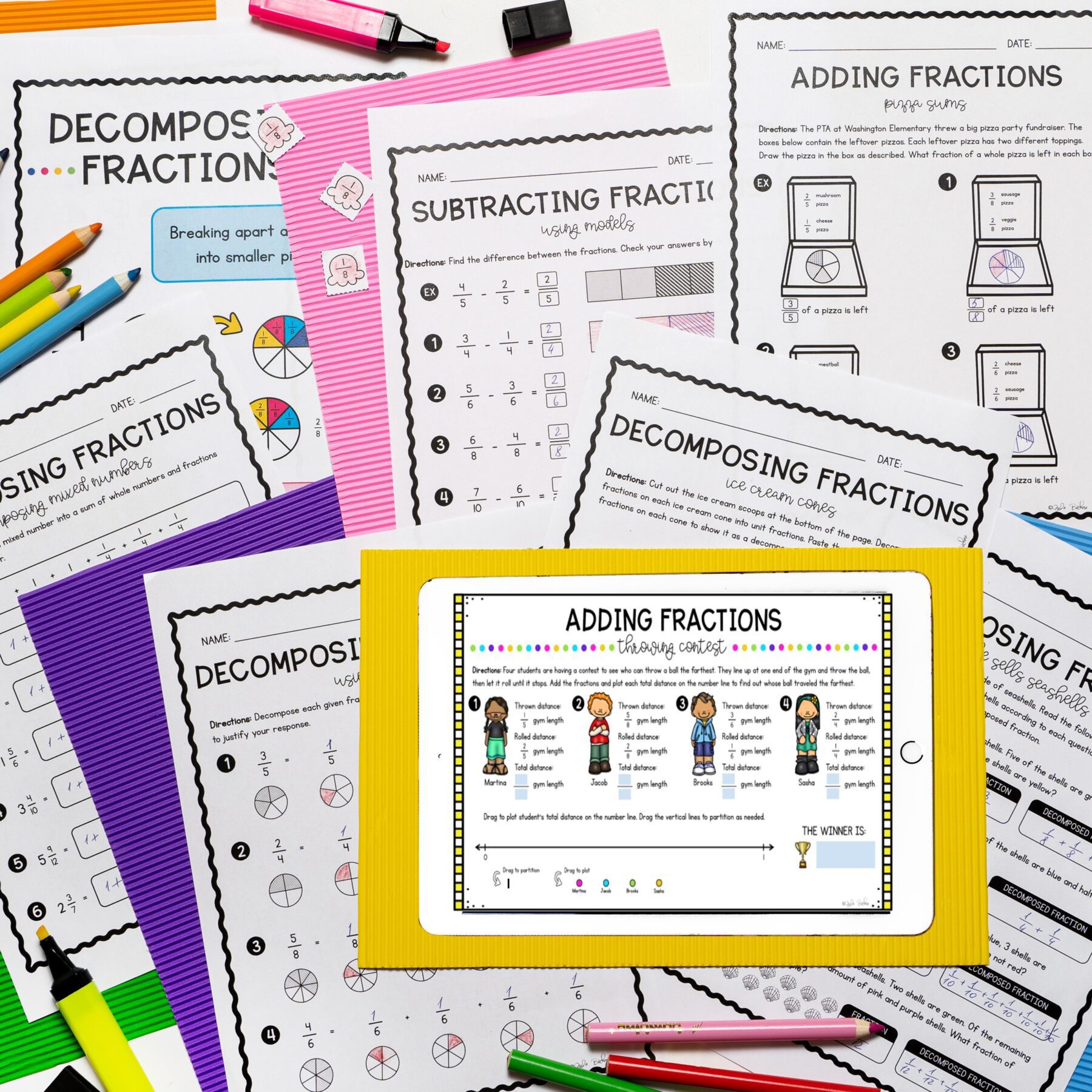 Adding and Subtracting Fractions - 4th Grade Math - Print & Digital 4.NF.B.3 - Image 8