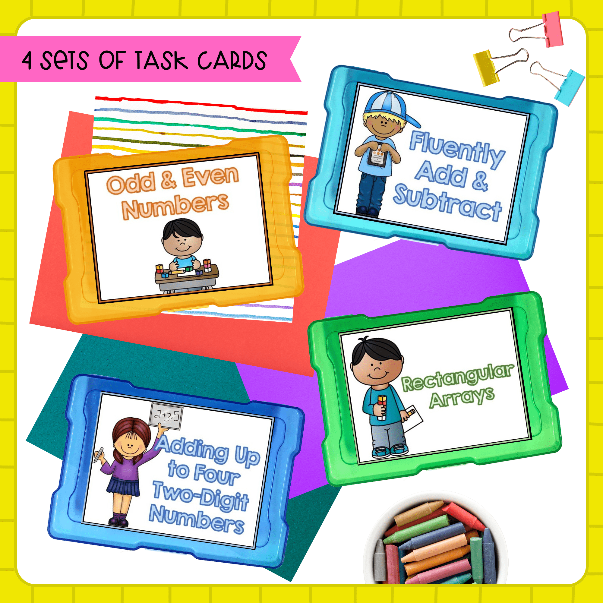 Math Operations & Algebraic Thinking - 2nd Grade Math Task Card Bundle - Image 2