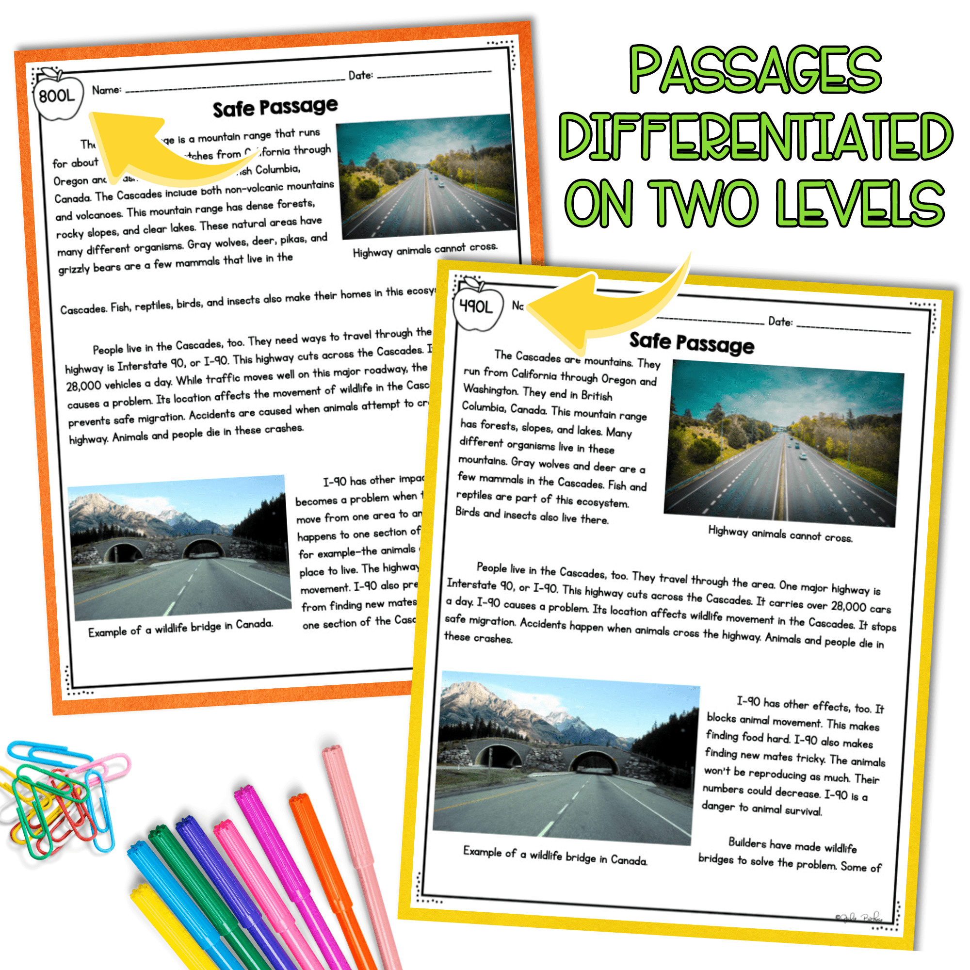 Environmental Change Solution NGSS 3-LS4-4 Science Differentiated Passages - Image 2