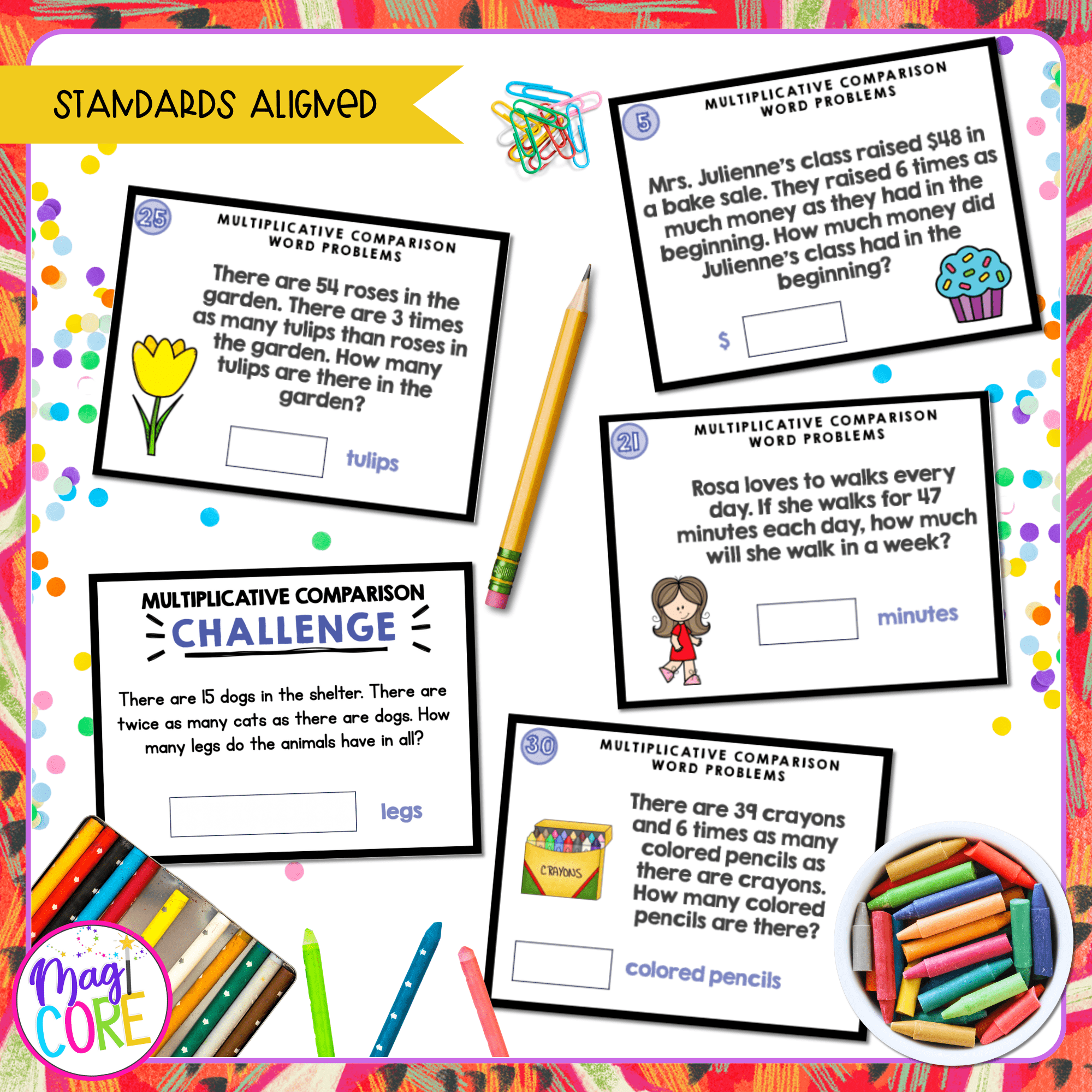Multiplicative Comparison Word Problems Task Cards - 4th Grade - 4.OA.A.2 - Image 4