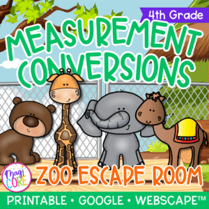 Measurement Conversions 4th Grade Math Escape Room 4.MD.A.1 4.MD.A.2 Activities