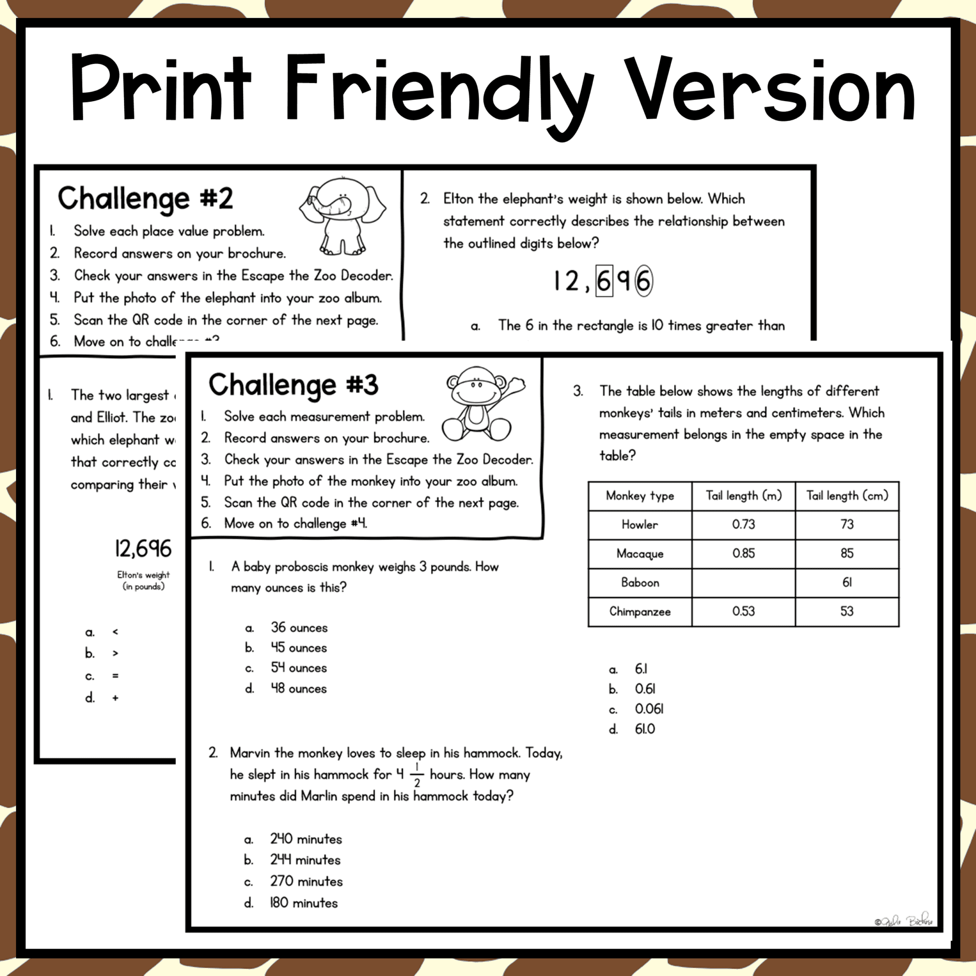 Converting Units of Measurement Conversions Word Problems 4th Grade Escape Room - Image 3