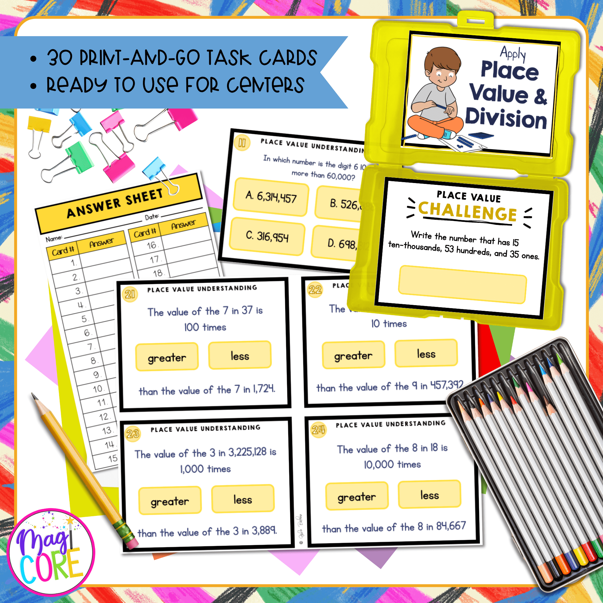 Understanding Place Value Task Cards 4th Grade Math Print & Digital 4.NBT.A.1 - Image 2