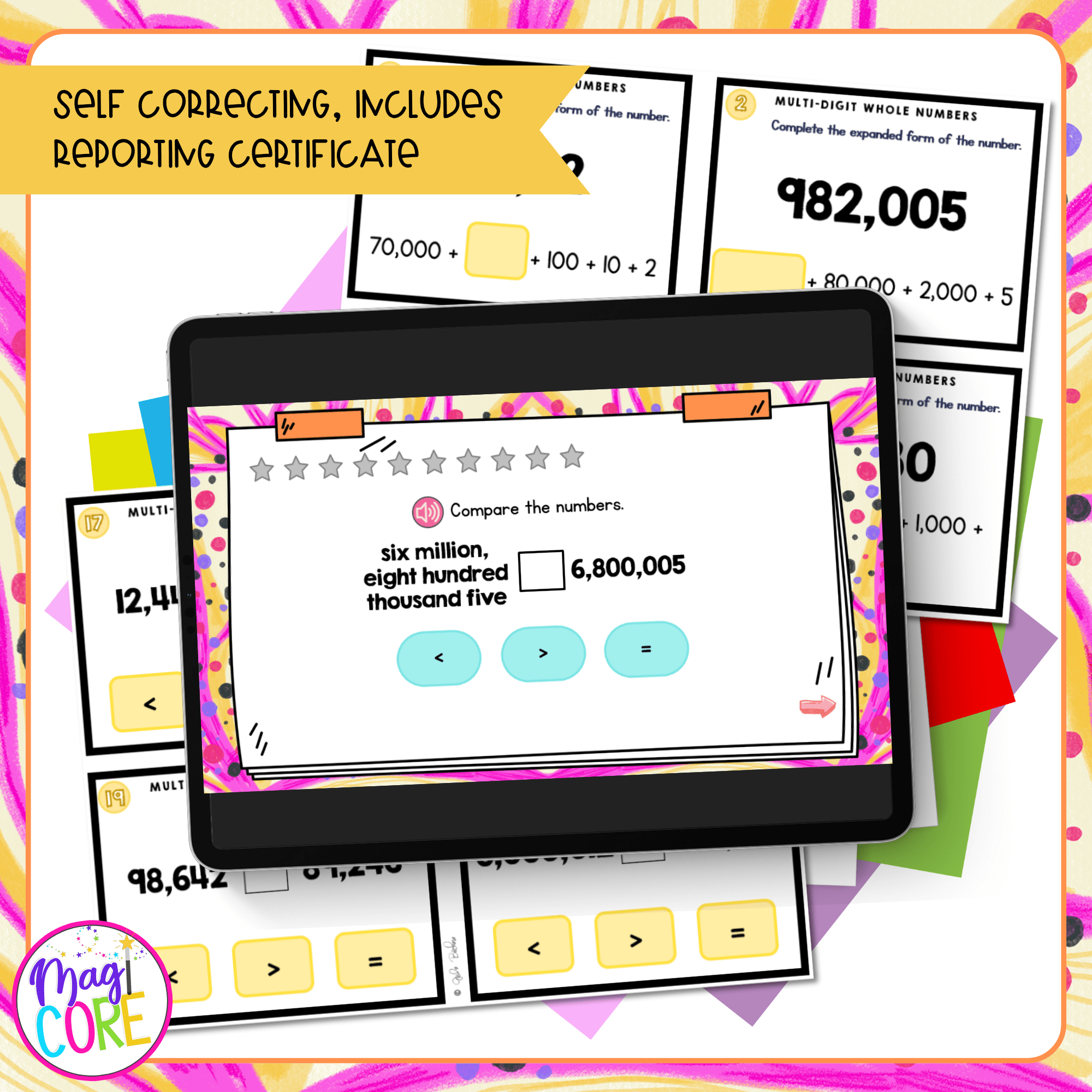 Read & Write Multi-Digit Whole Numbers - 4th Grade Task Cards - Print & Digital - Image 3