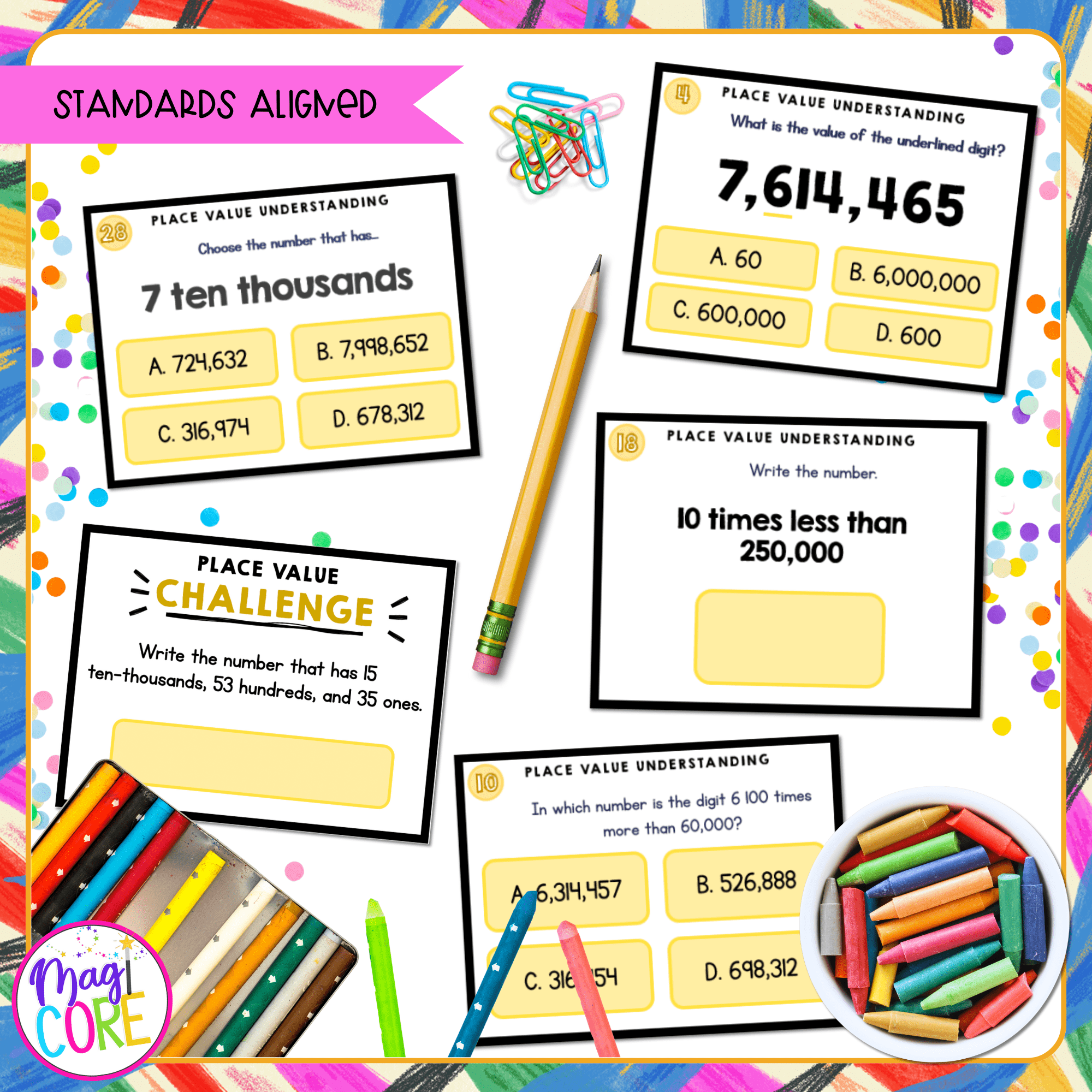 Understanding Place Value Task Cards 4th Grade Math Print & Digital 4.NBT.A.1 - Image 4