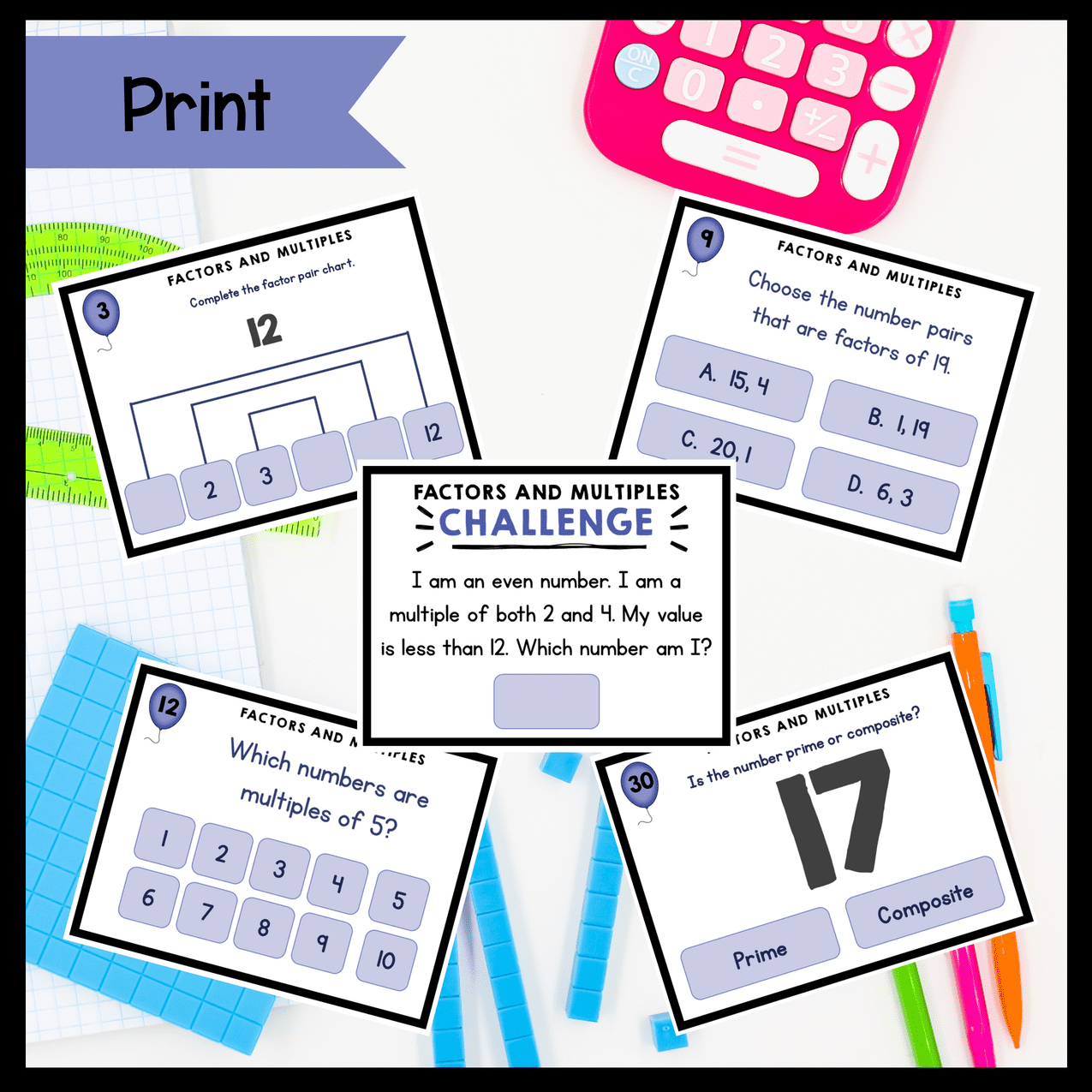 Operations and Algebraic Thinking - 4th Grade Math Task Card Bundle - Image 15